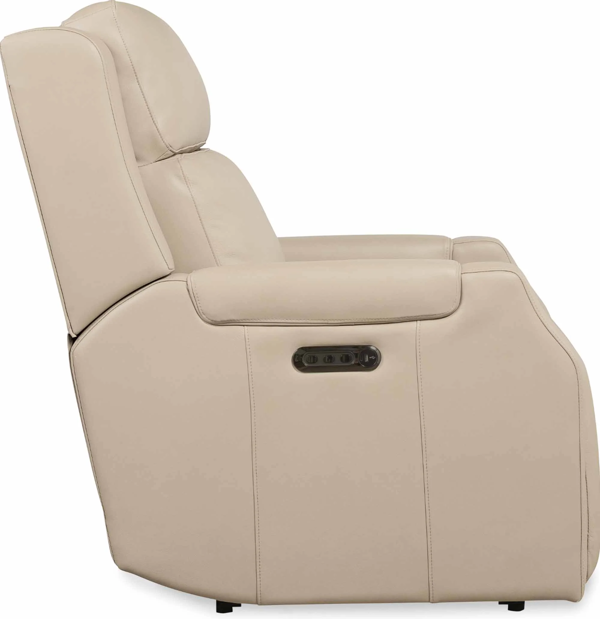Nelly Zero Gravity Leather Power Reclining Sofa With Articulating Headrest and Lumbar In Beige - Image 3