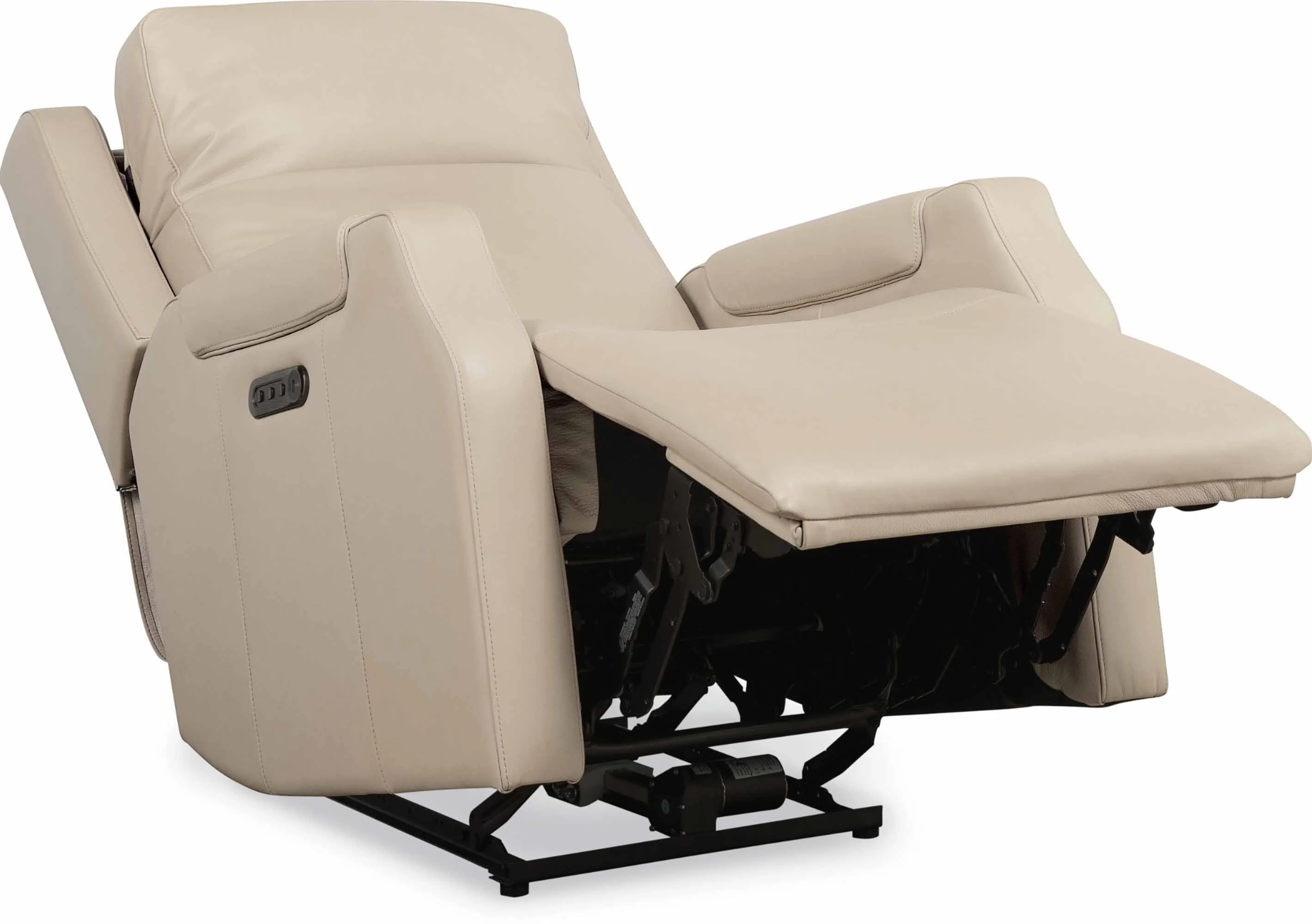 Nelly Zero Gravity Leather Power Reclining Sofa With Articulating Headrest and Lumbar In Beige - Image 7