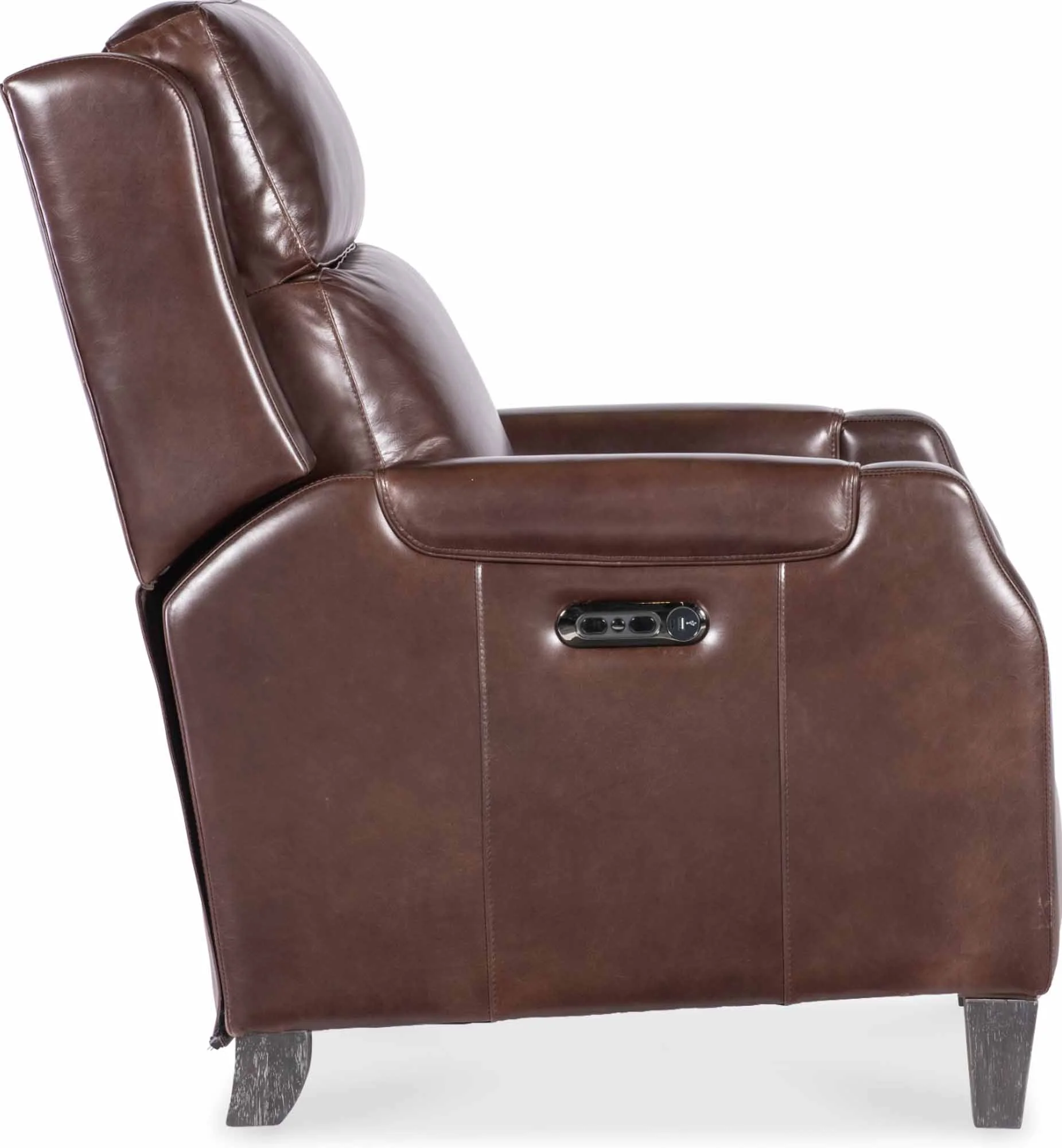 Nelson Leather Power Recliner With Articulating Headrest In Brown - Image 3