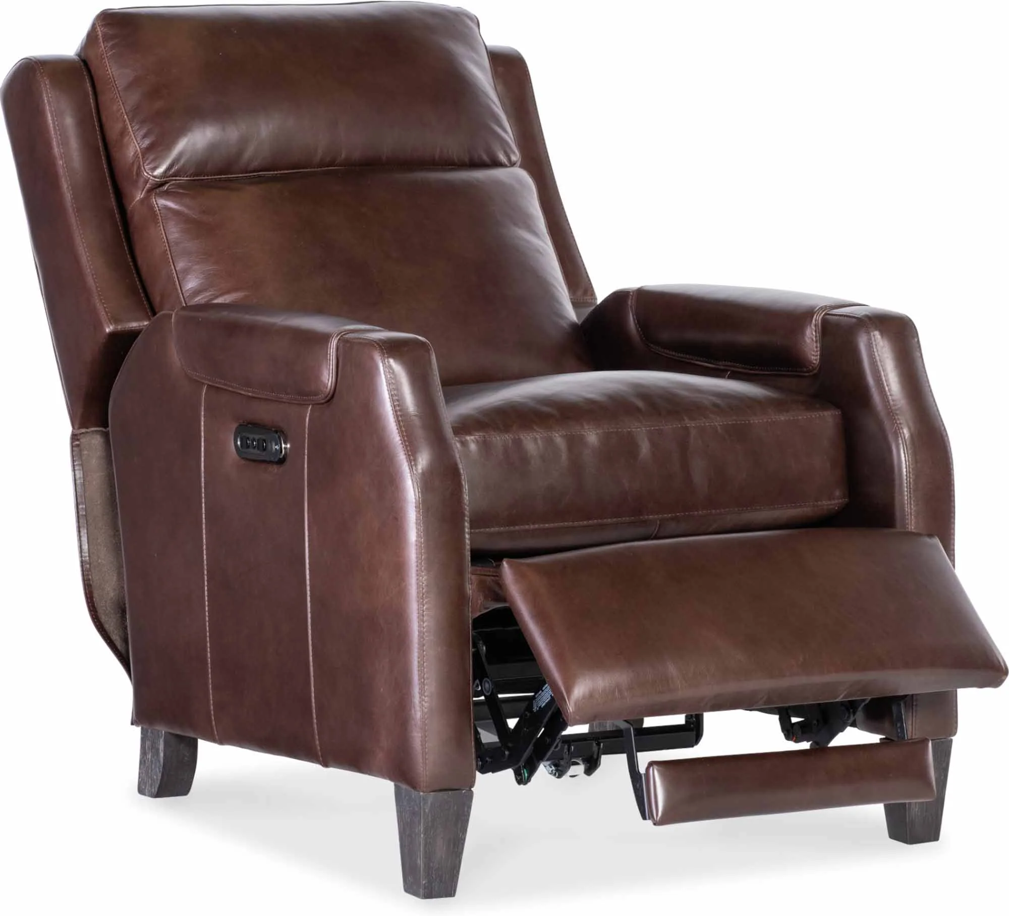 Nelson Leather Power Recliner With Articulating Headrest In Brown - Image 5