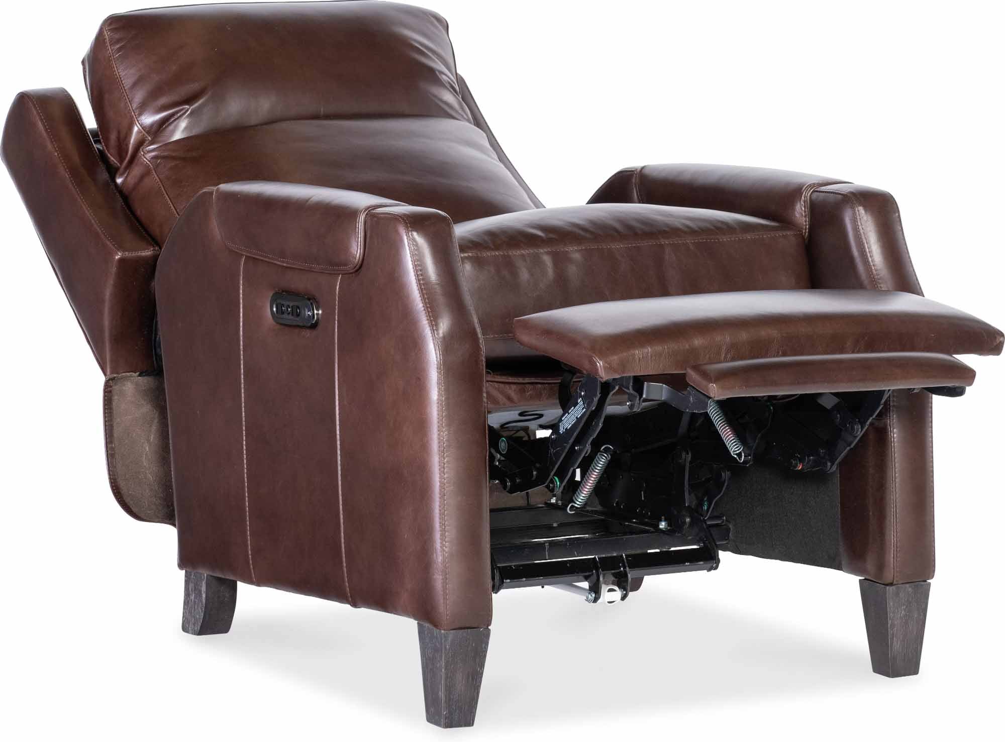 Nelson Leather Power Recliner With Articulating Headrest In Brown - Image 6