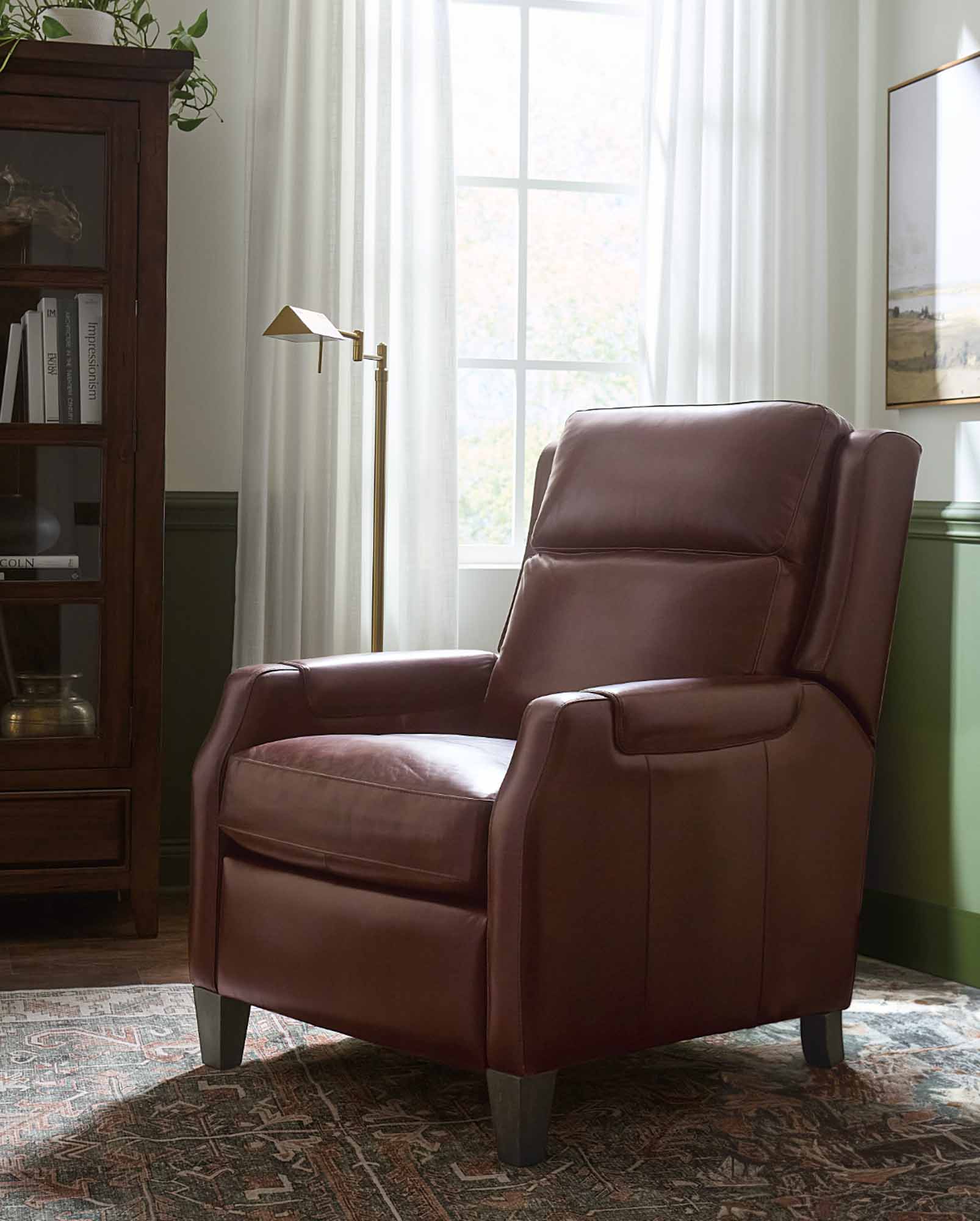Nelson Leather Power Recliner With Articulating Headrest In Brown - Image 7