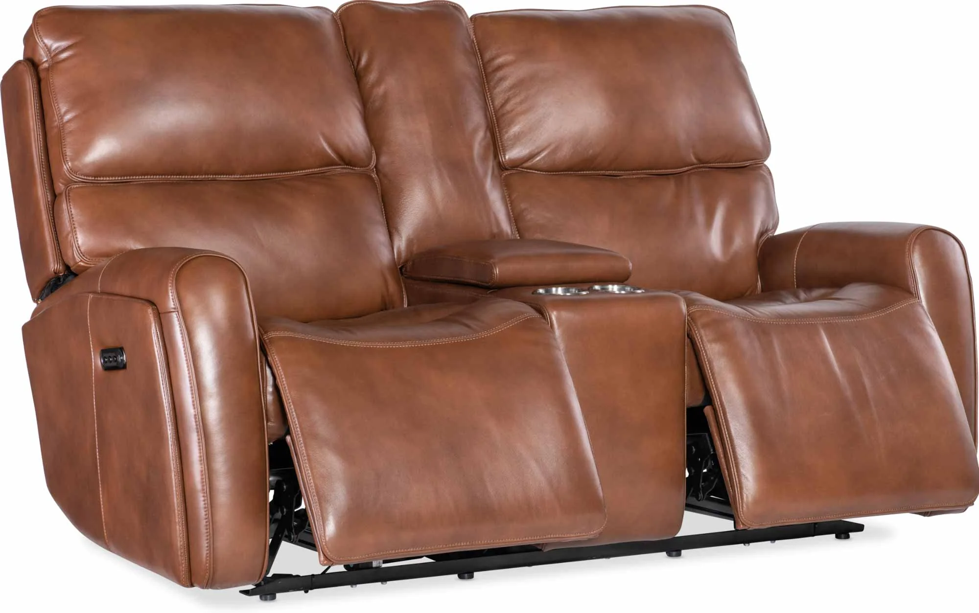 Nemy Leather Zero Gravity Power Reclining Console Loveseat With Articulating Headrest And Lumbar - Image 5