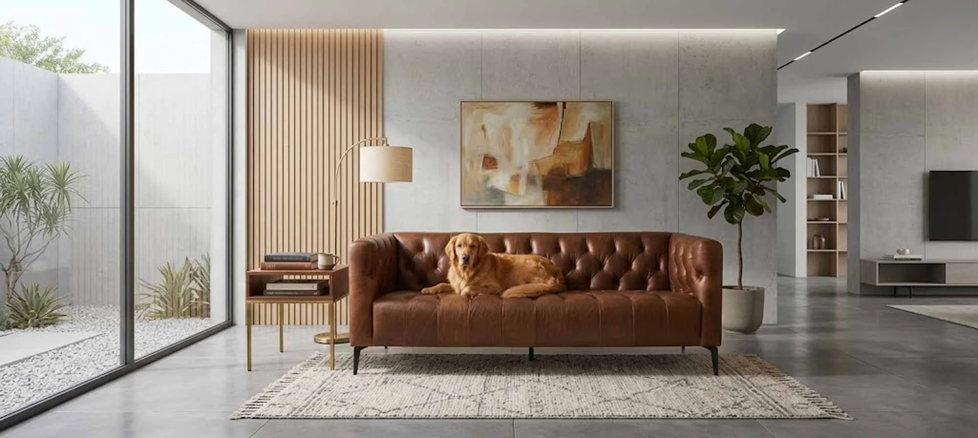 Nicolla Leather Sofa In Brown - Image 6