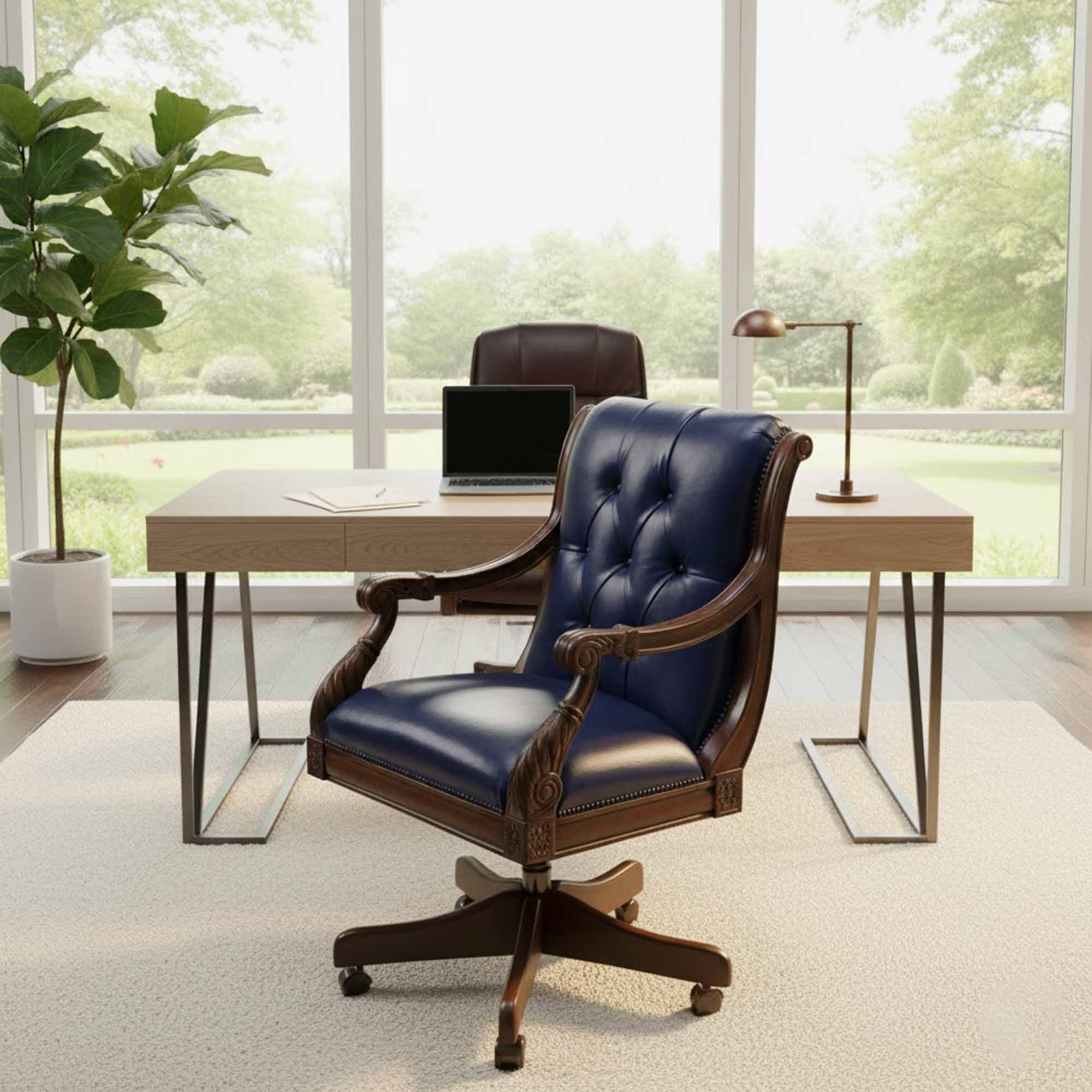 Nob Hill Leather Swivel Tilt Chair - Image 5
