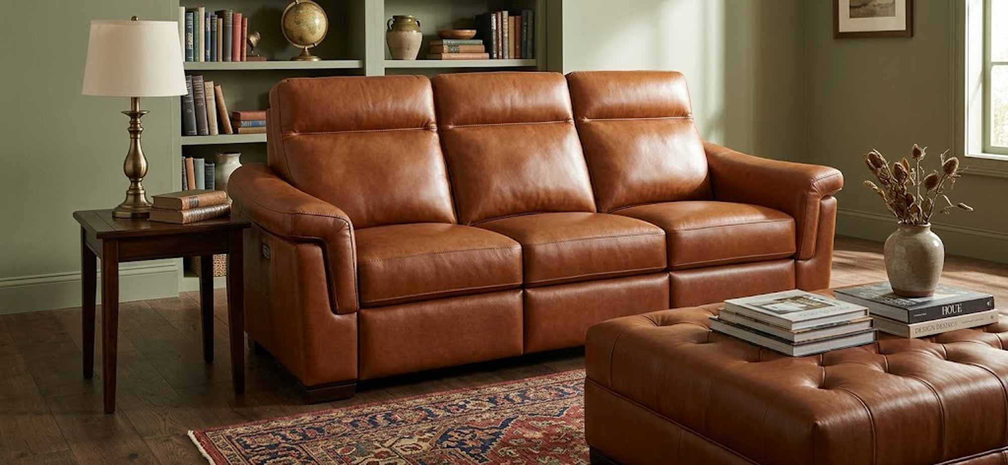 Nolan Leather Power Reclining Loveseat With Articulating Headrest - Image 6
