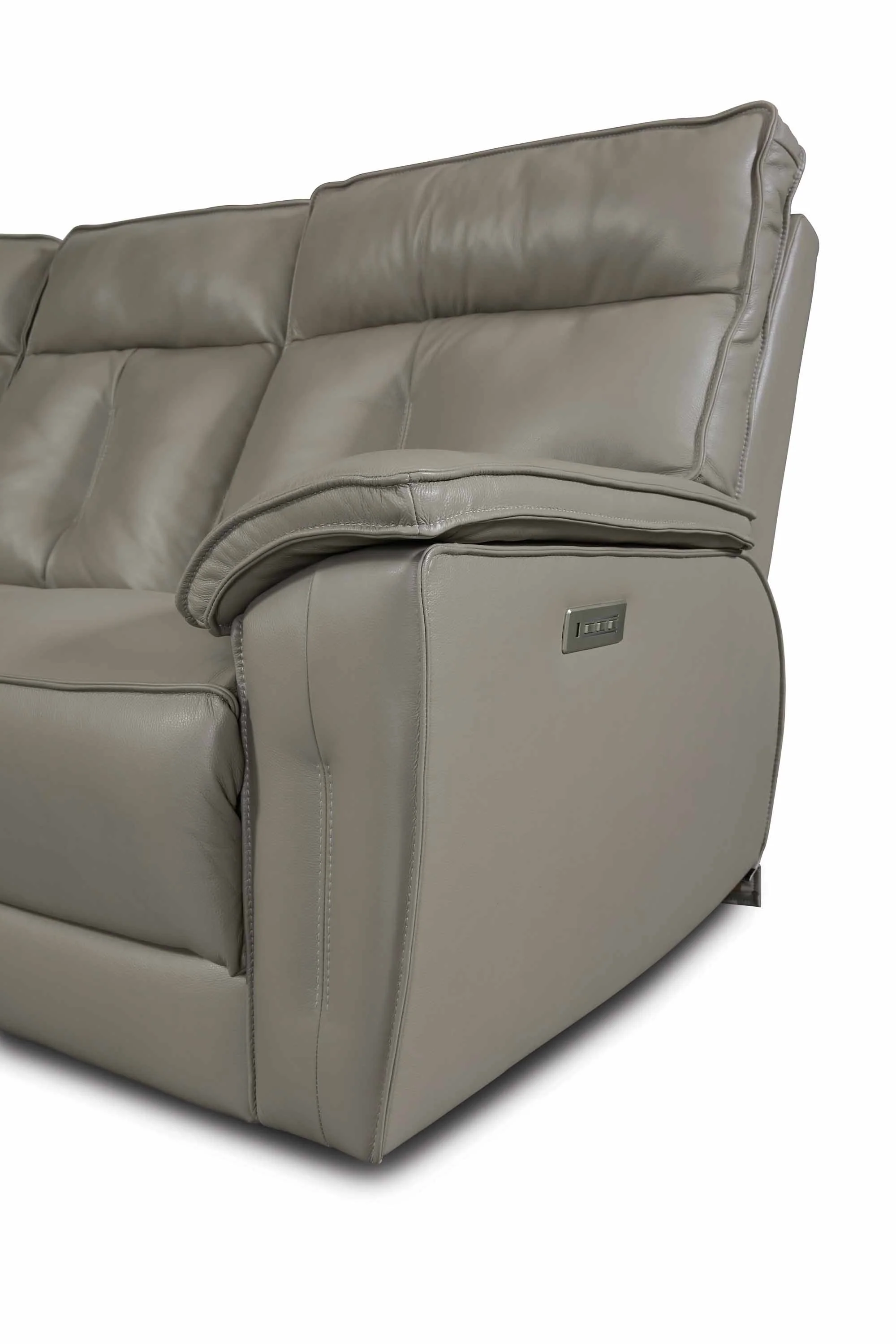 Oakley Leather Power Reclining Sectional With Articulating Headrest - Image 3