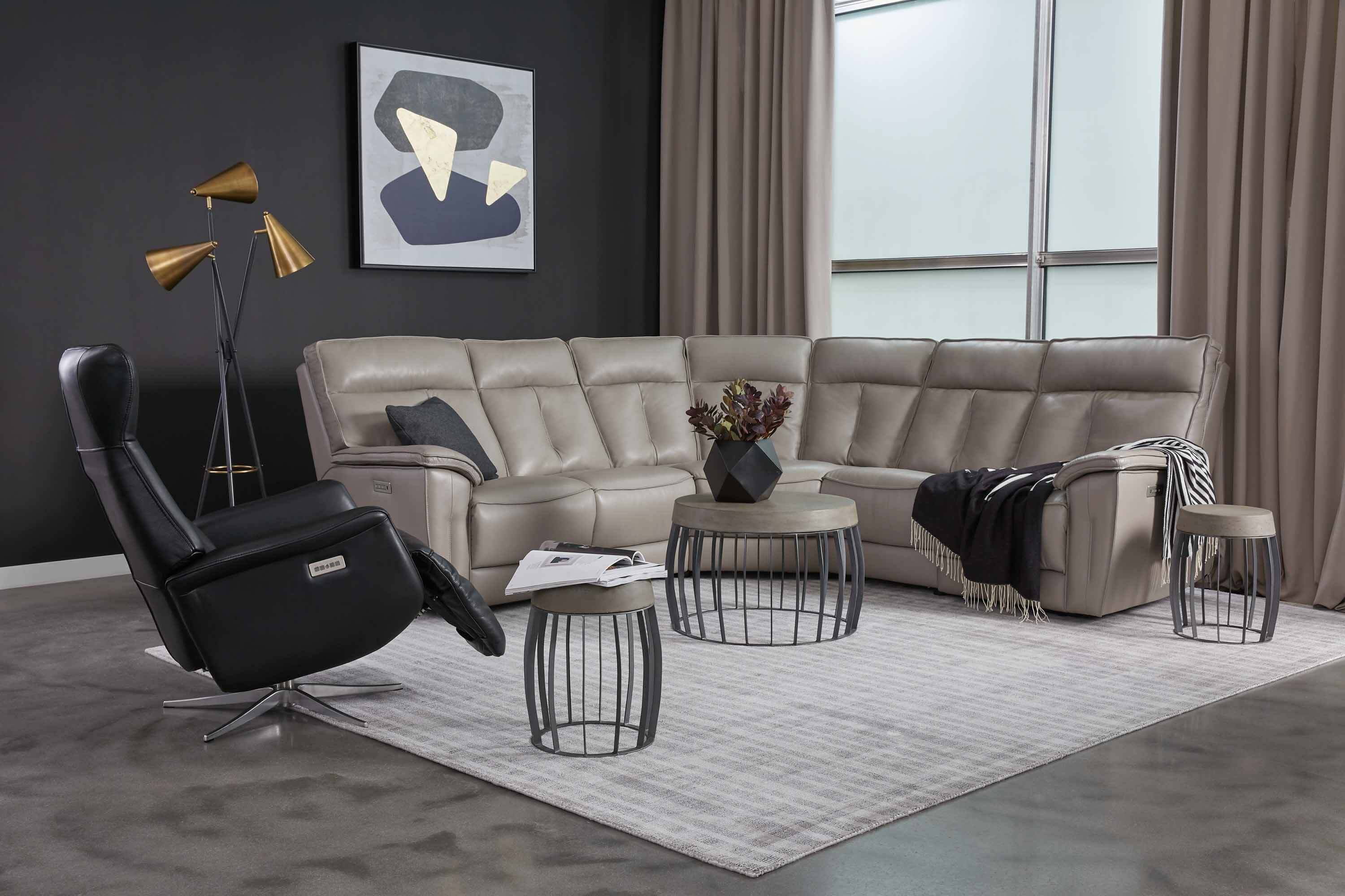 Oakley Leather Power Reclining Sectional With Articulating Headrest - Image 6