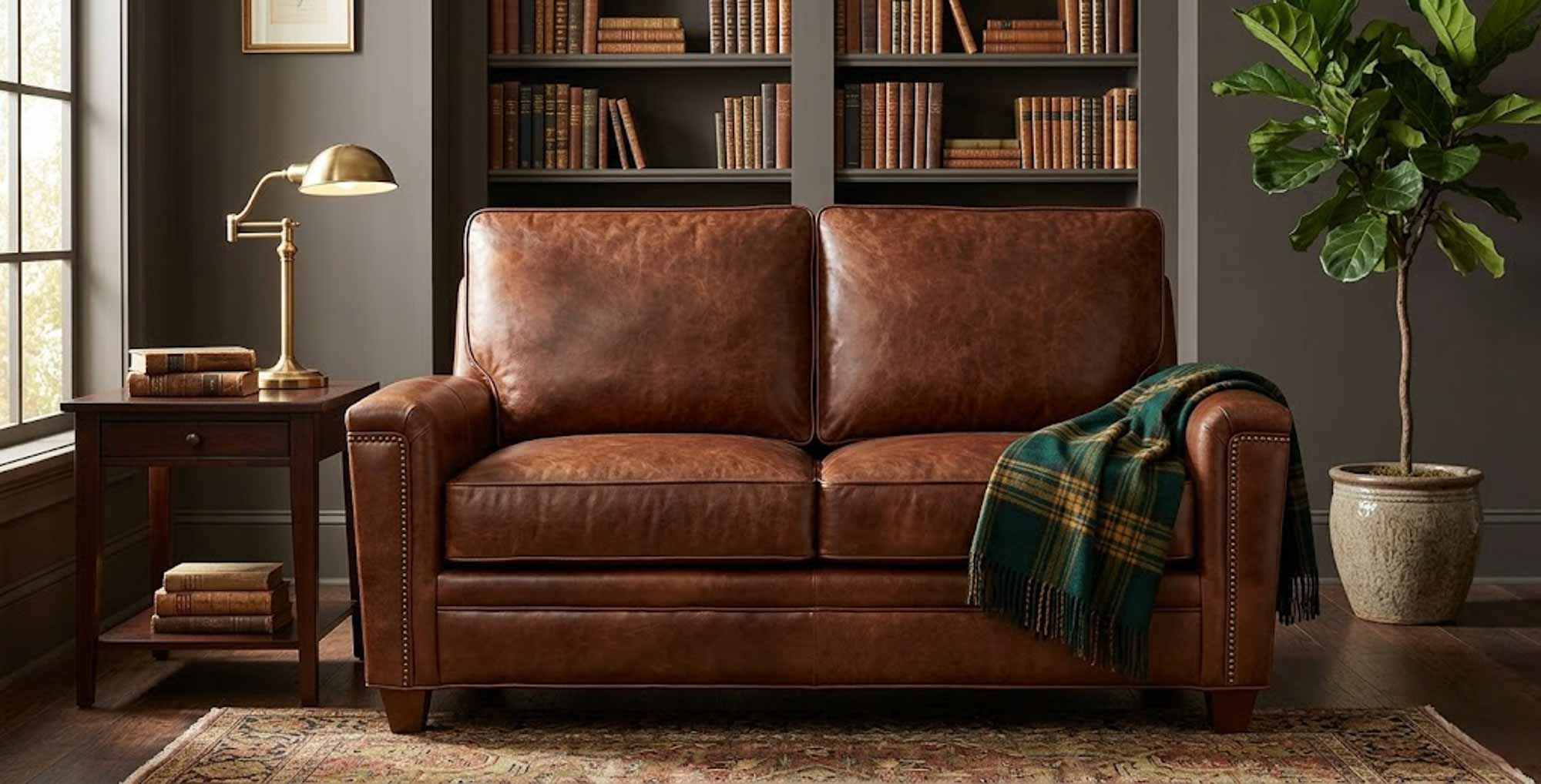 Ollie Leather Loveseat - Image 8
