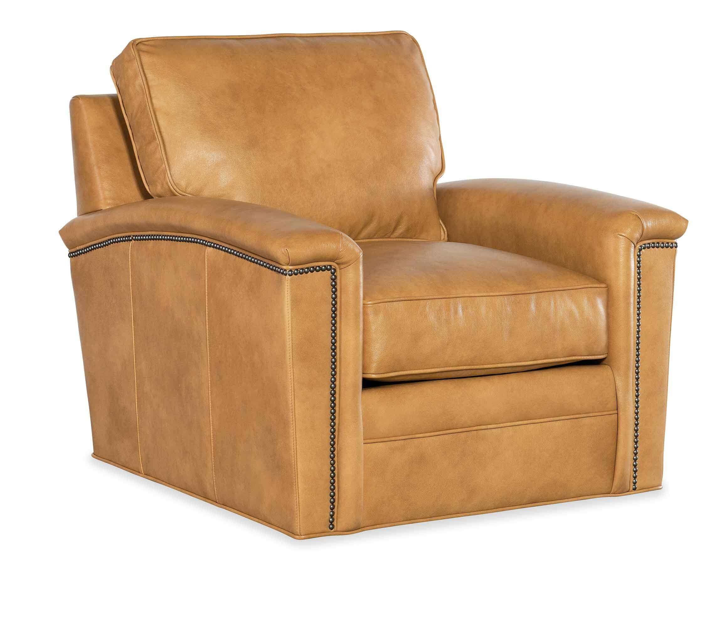 Ollie Leather Swivel Chair - Image 4