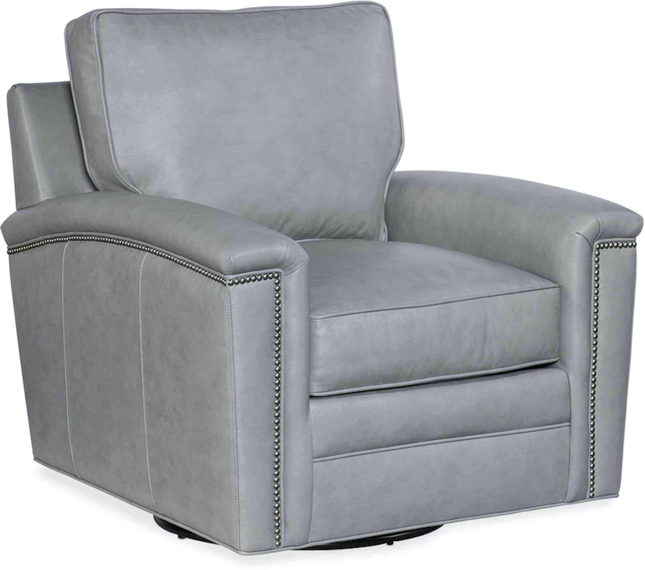Ollie Leather Swivel Chair - Image 8