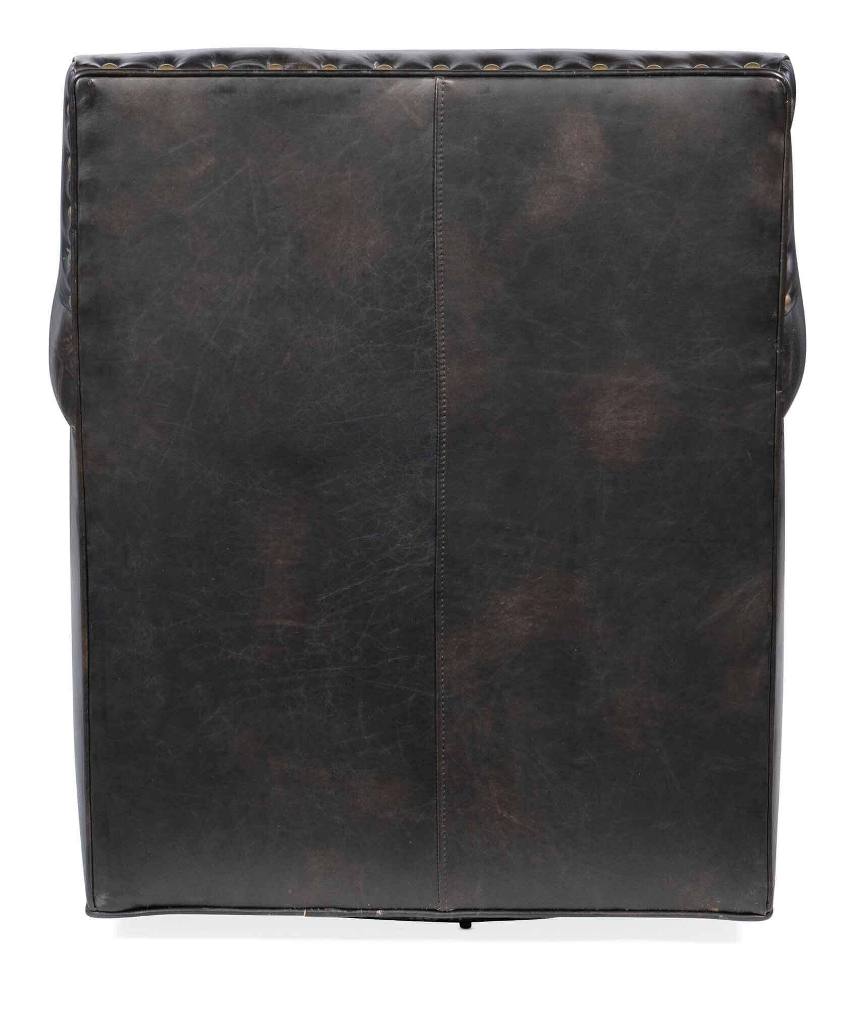 Park Leather Swivel Chair In Dark Brown - Image 3