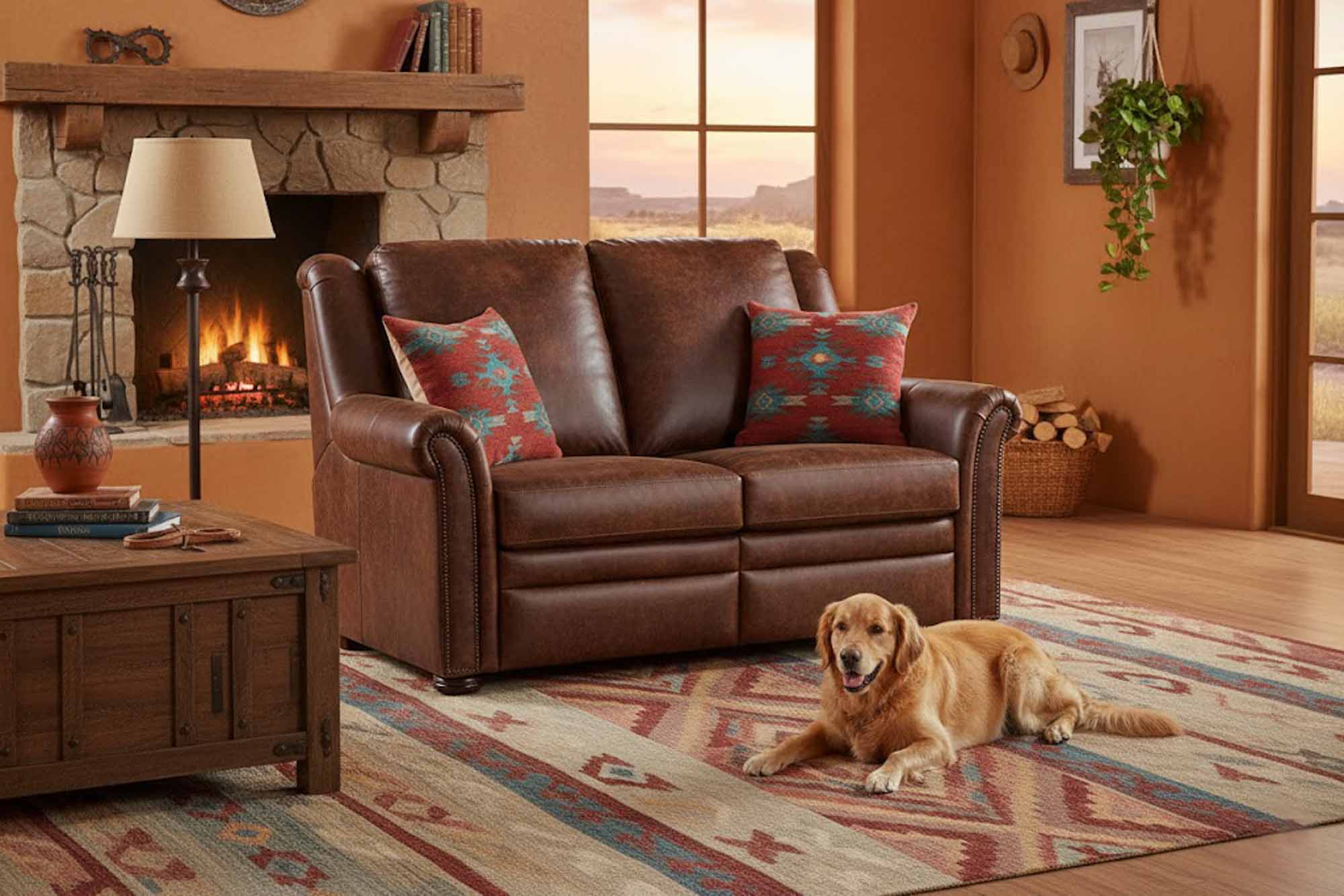Patriot Leather Power Reclining Loveseat With Articulating Headrest - Image 2