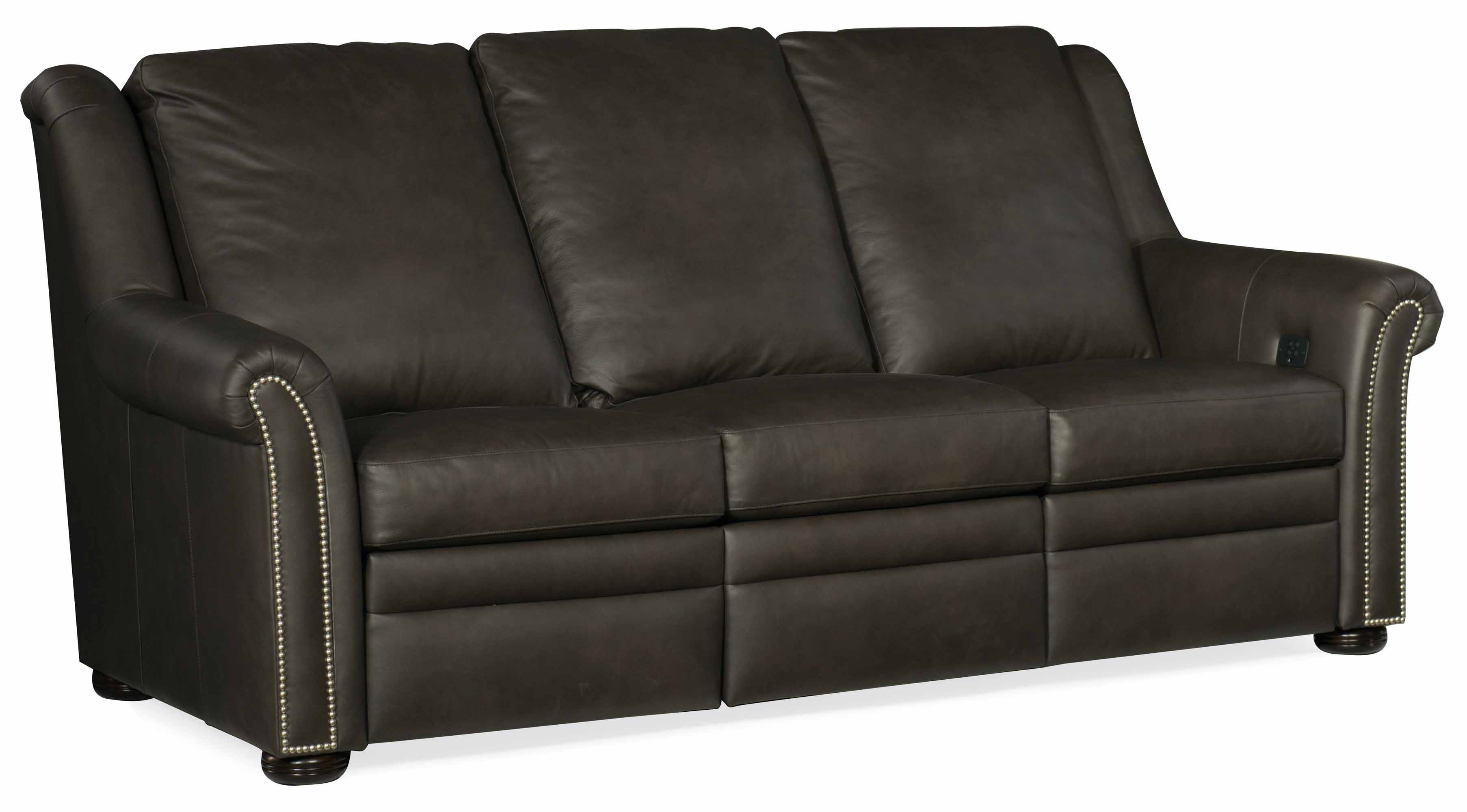 Patriot Leather Power Reclining Sofa With Articulating Headrest