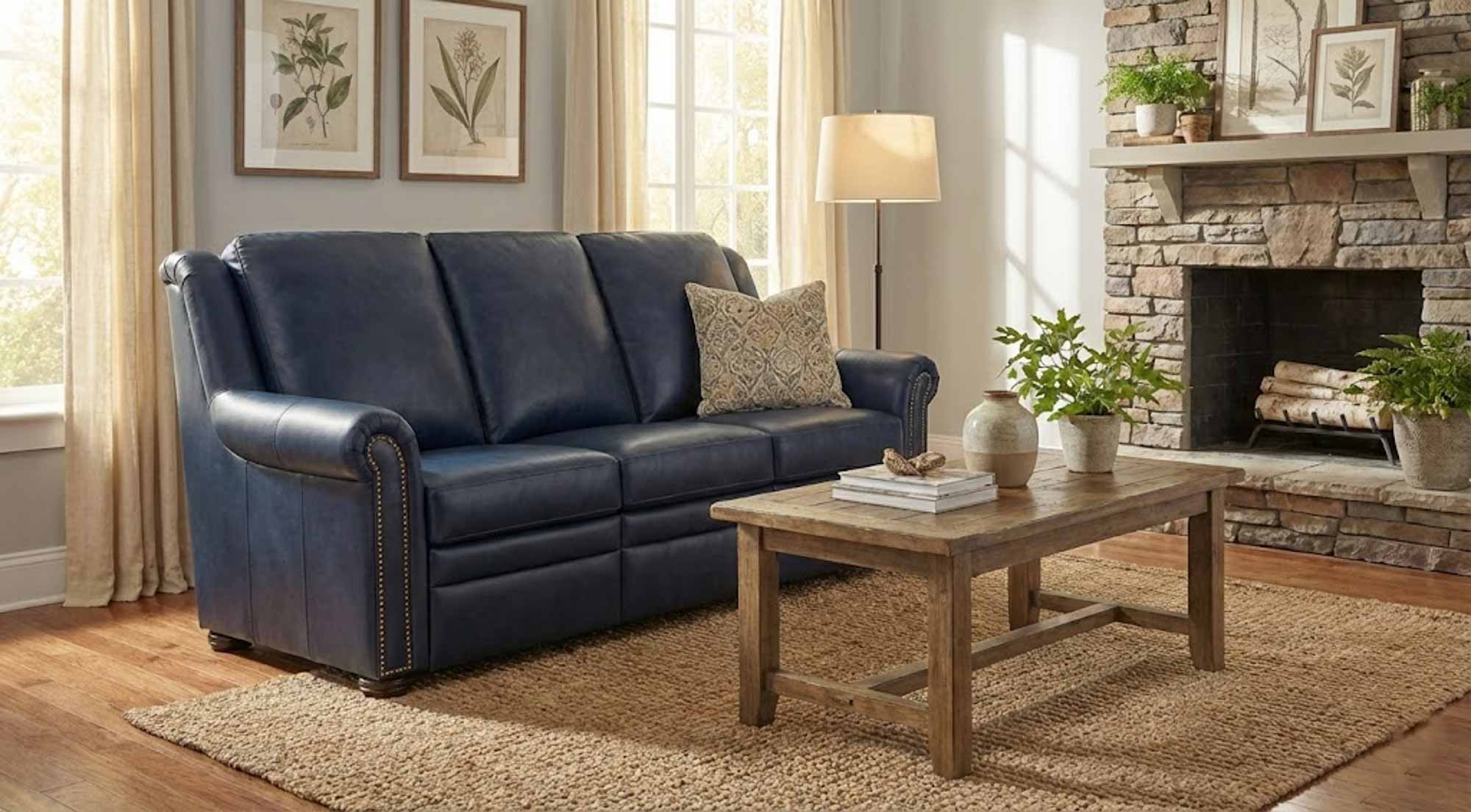 Patriot Leather Power Reclining Sofa With Articulating Headrest - Image 6