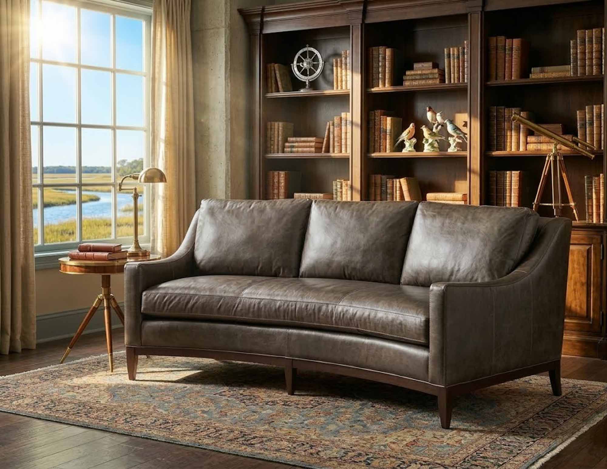 Pearson Leather Conversation Sofa - Image 4