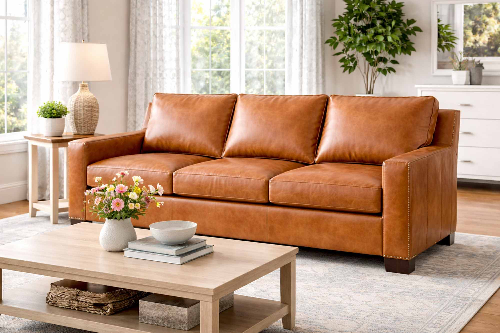 Peoria Leather Loveseat - Image 4