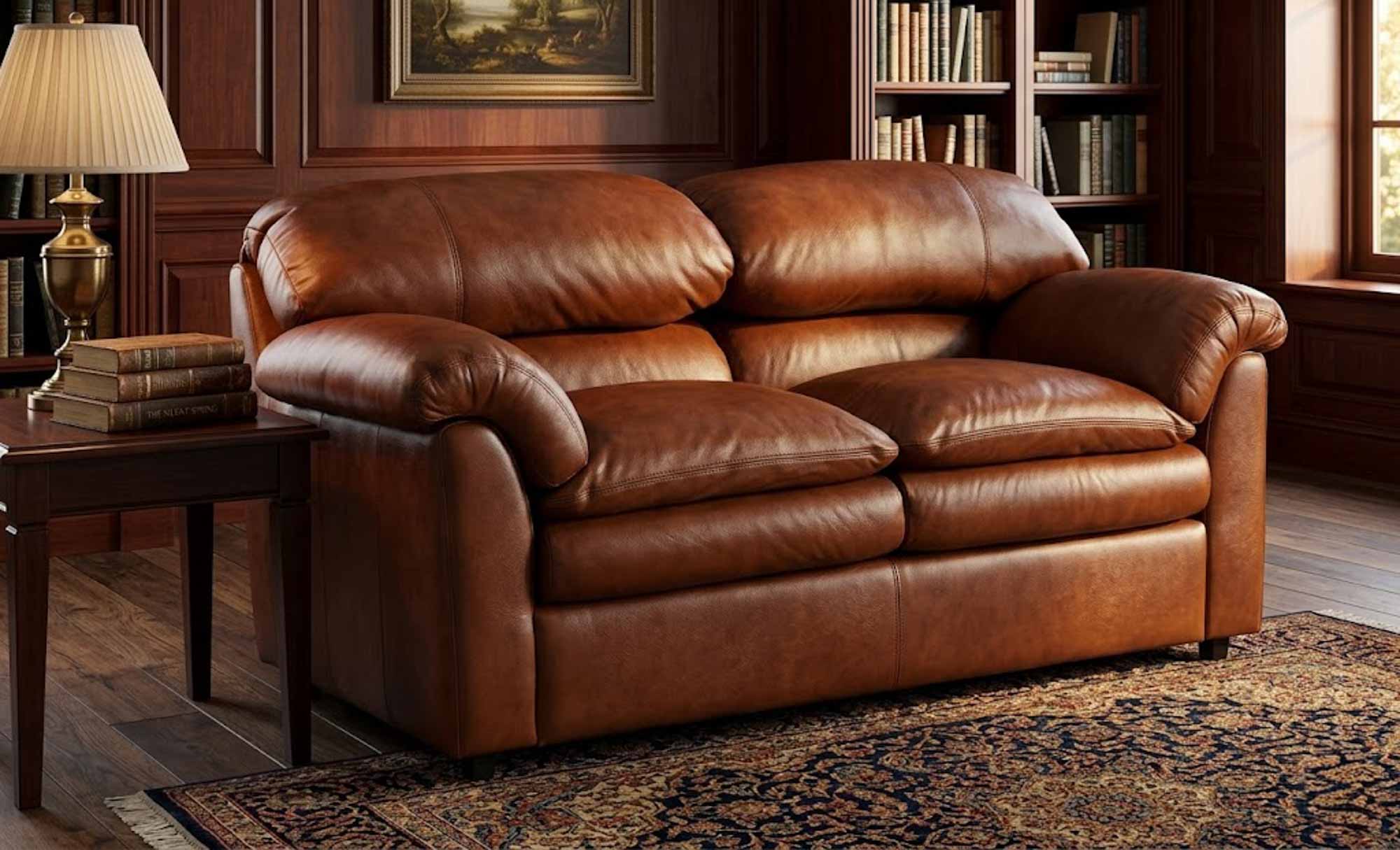 Phoenix Leather Loveseat - Image 2