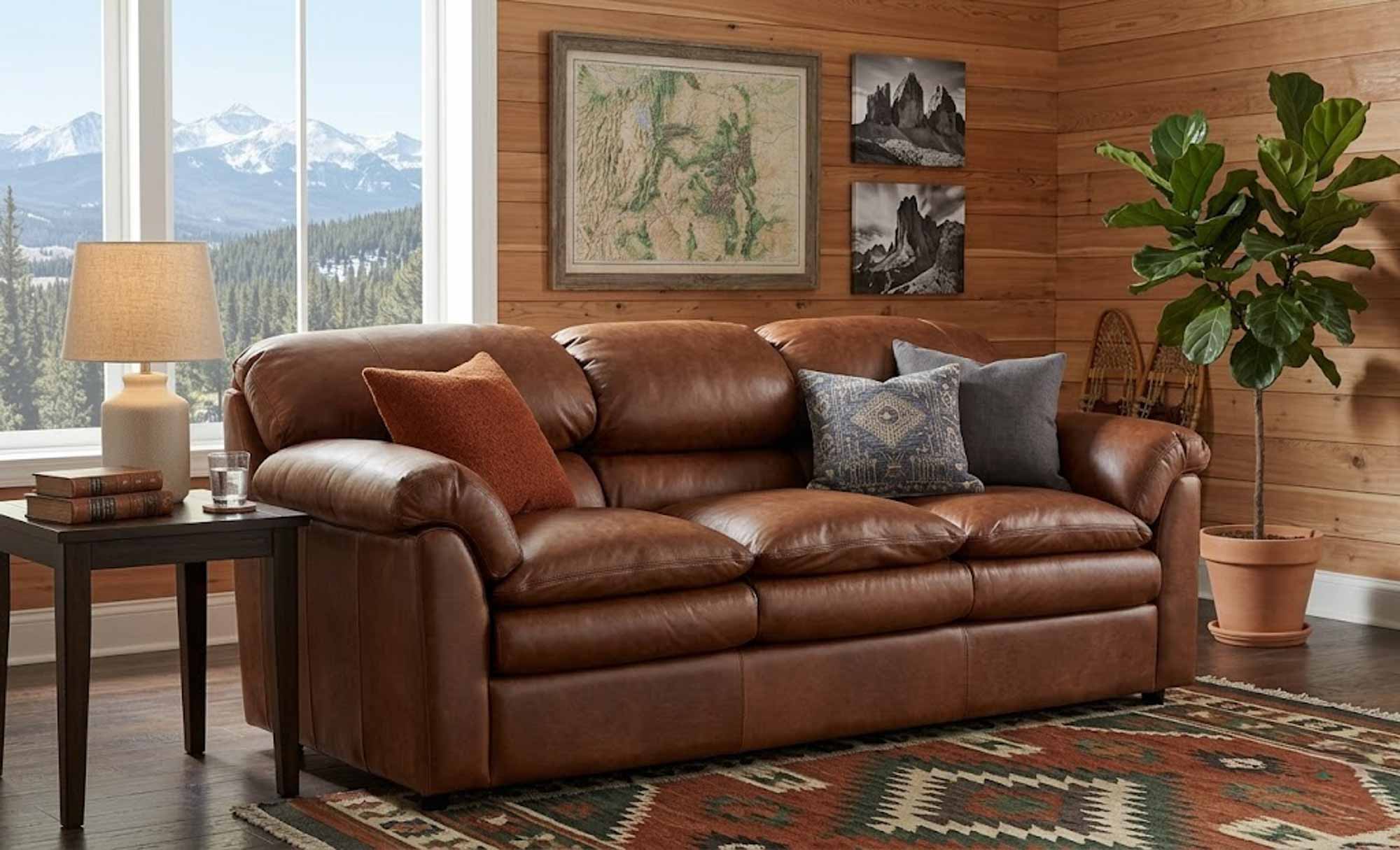 Phoenix Leather Queen Size Sofa Sleeper - Image 4