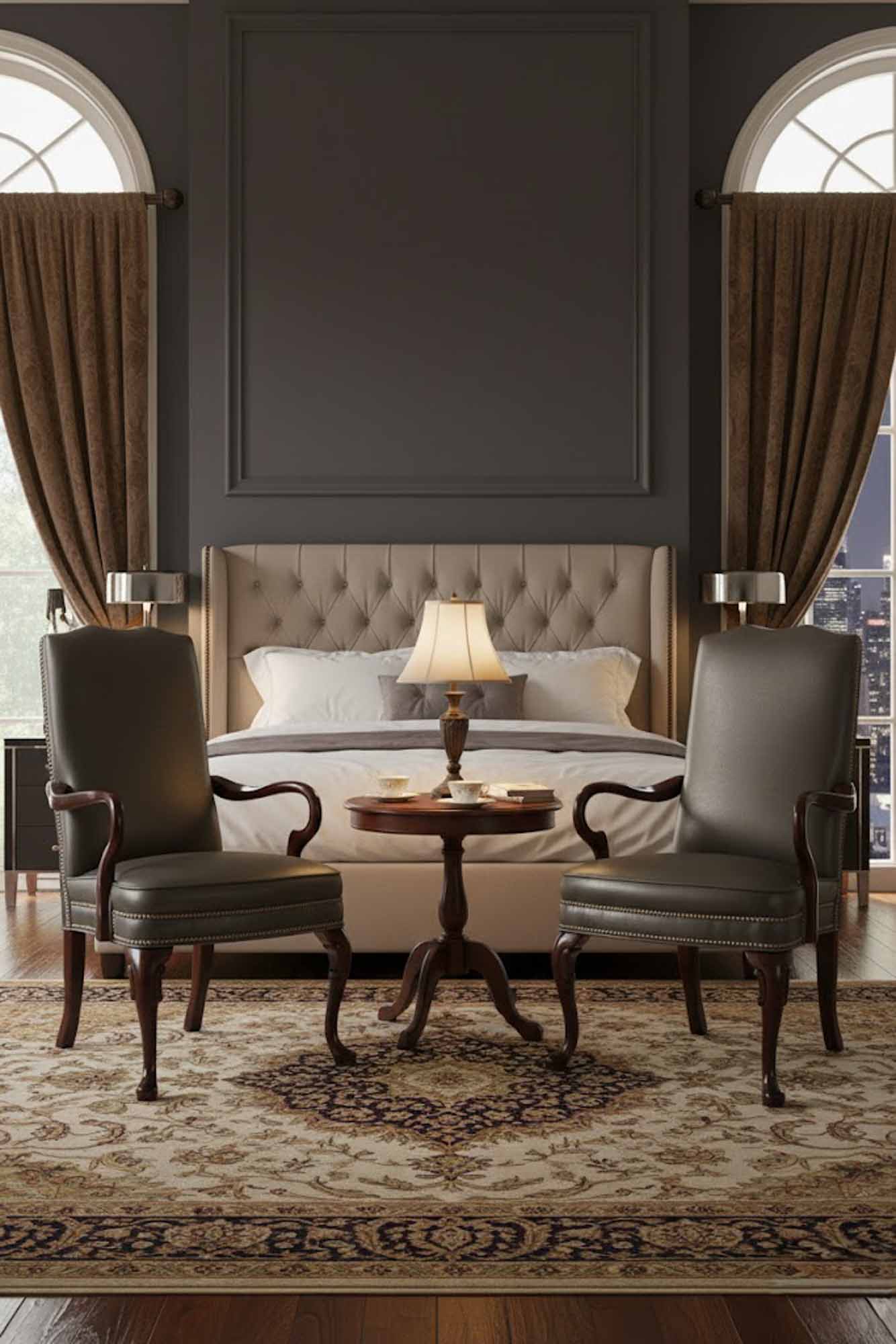 Plain Leather Gooseneck Chair - Image 5