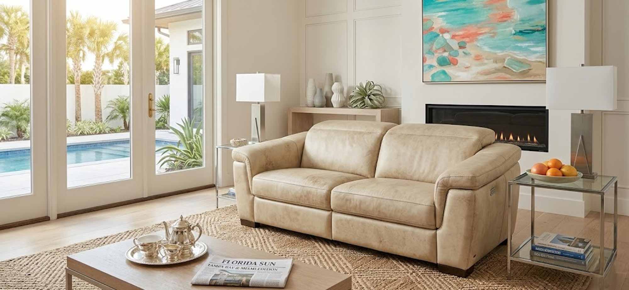 Ponza Leather Power Reclining Loveseat With Articulating Headrest - Image 4