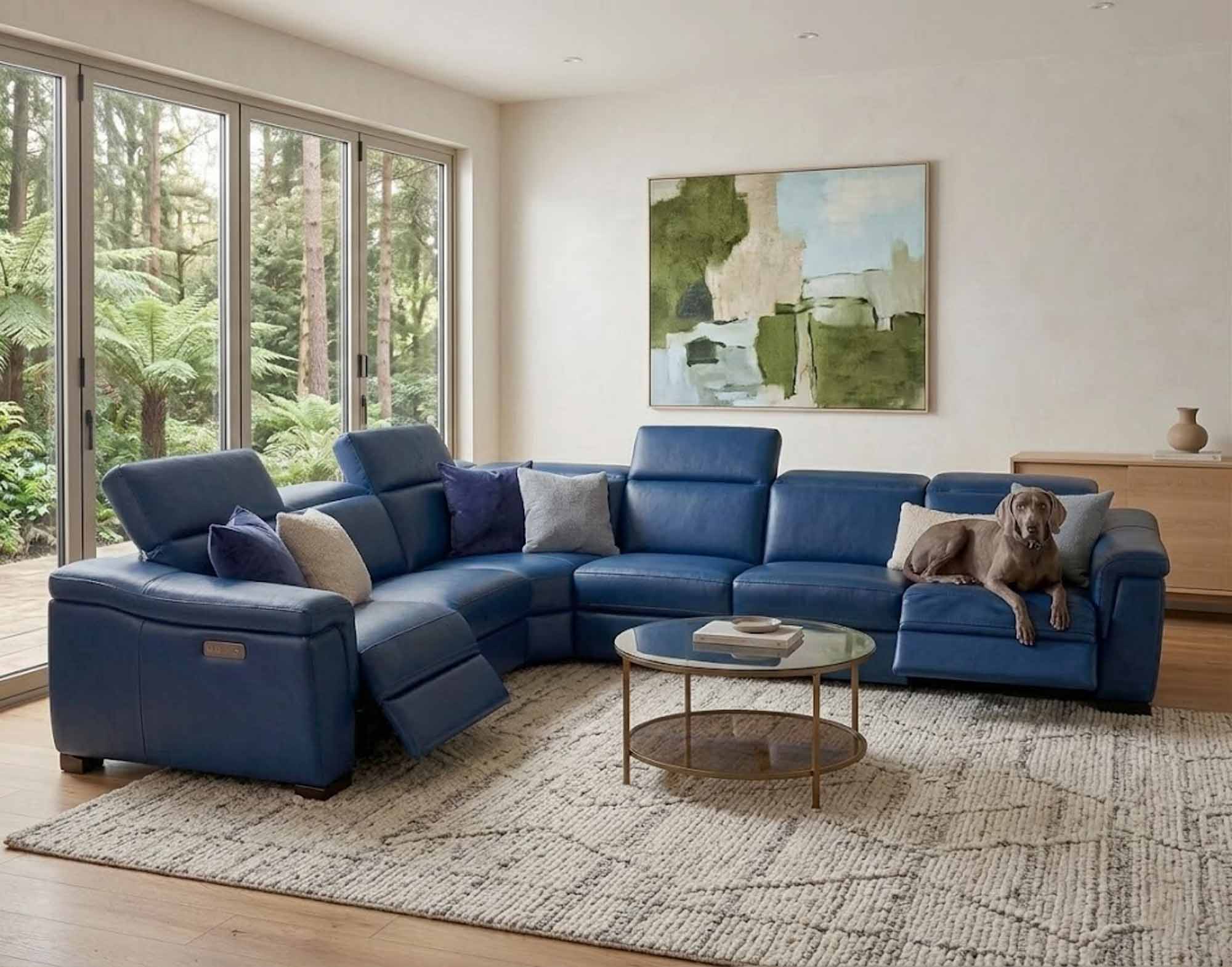 Ponza Leather Power Reclining Sectional With Articulating Headrest - Image 7