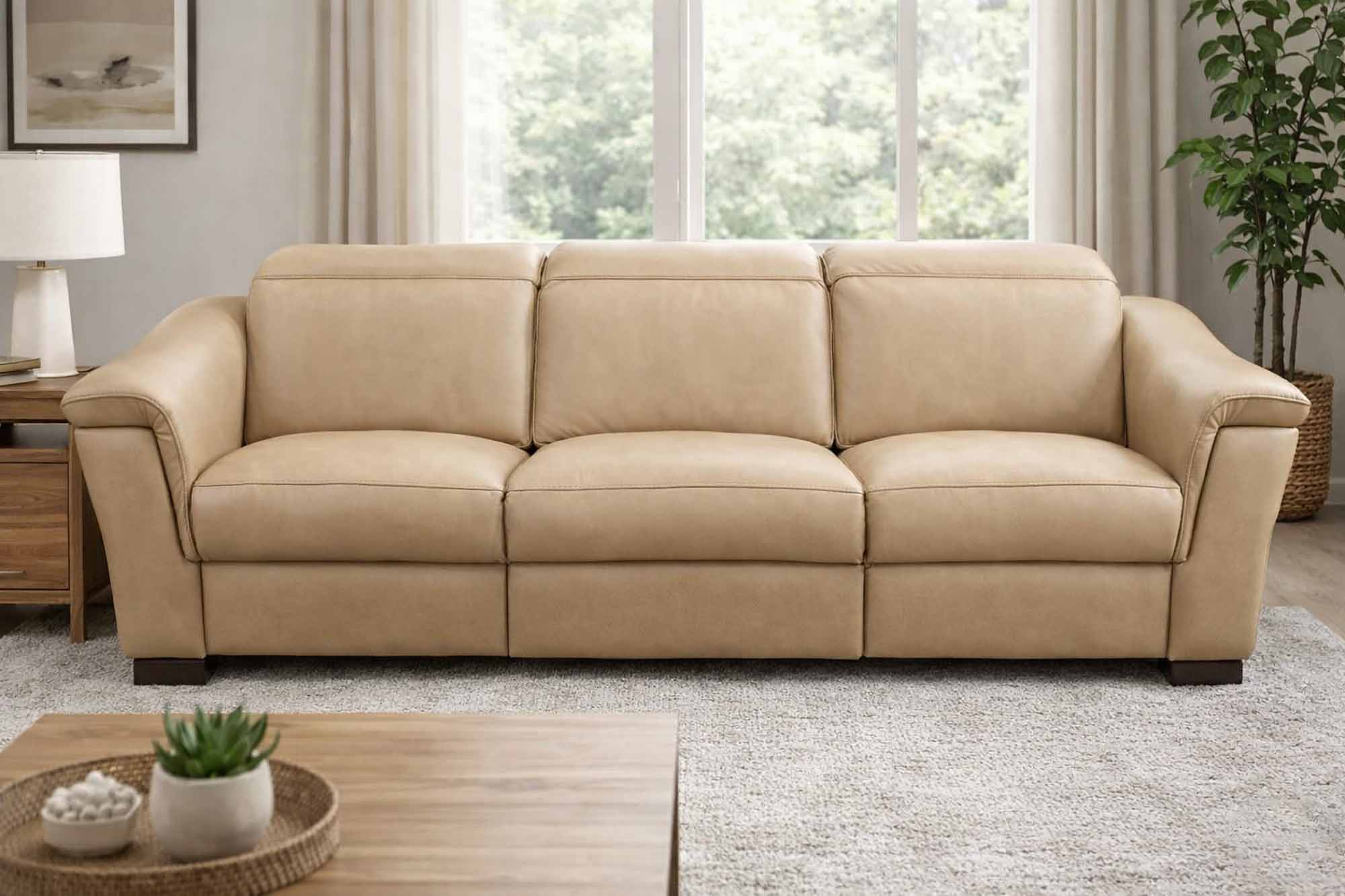 Ponza Leather Power Reclining 3 Cushion Sofa With Articulating Headrest - Image 2