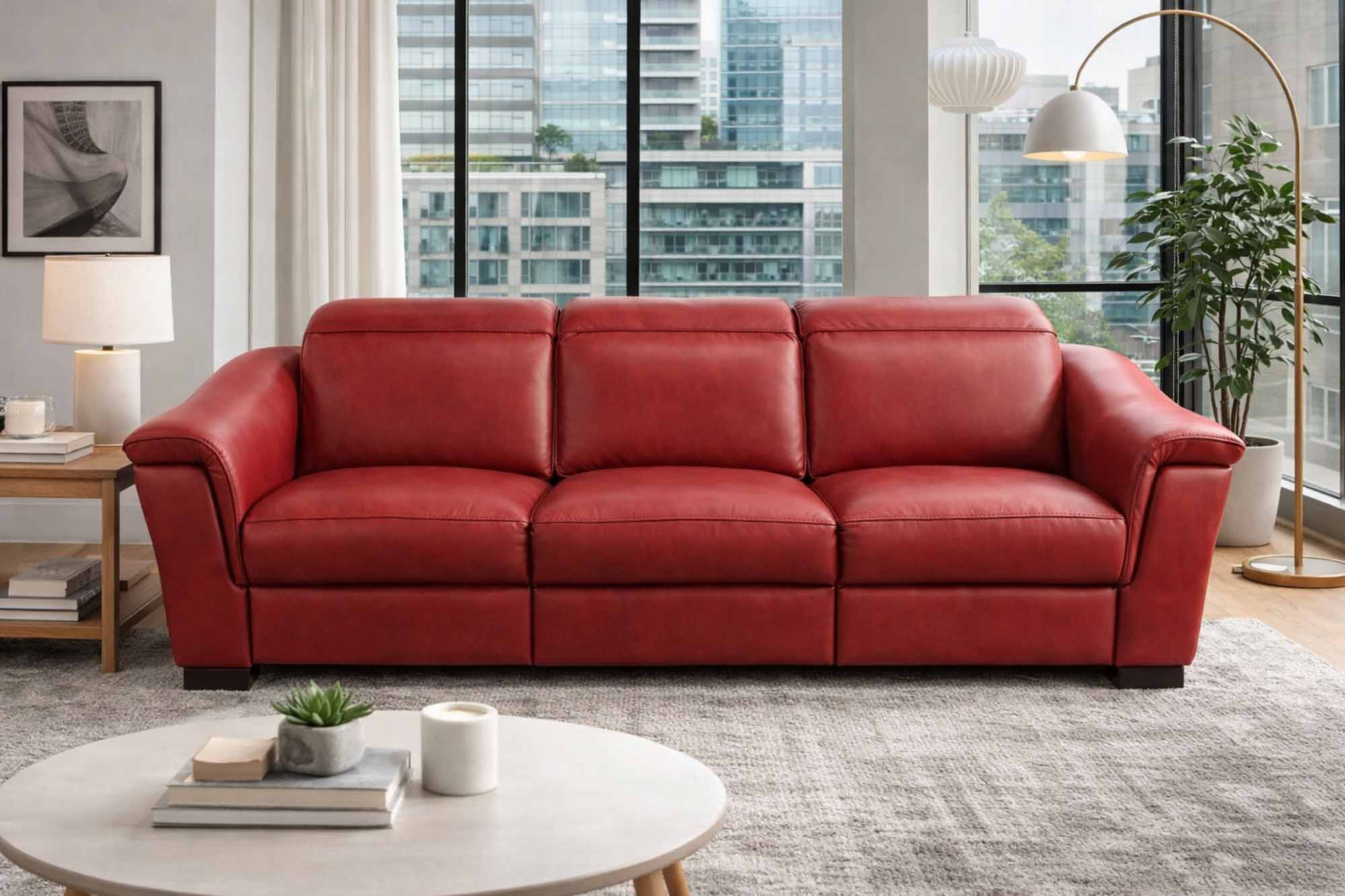 Ponza Leather Power Reclining 3 Cushion Sofa With Articulating Headrest - Image 4