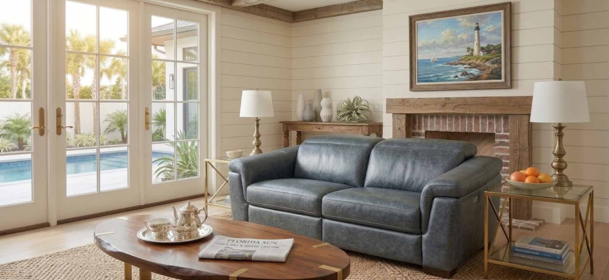 Ponza Leather Power Reclining 2 Cushion Sofa With Articulating Headrest - Image 5