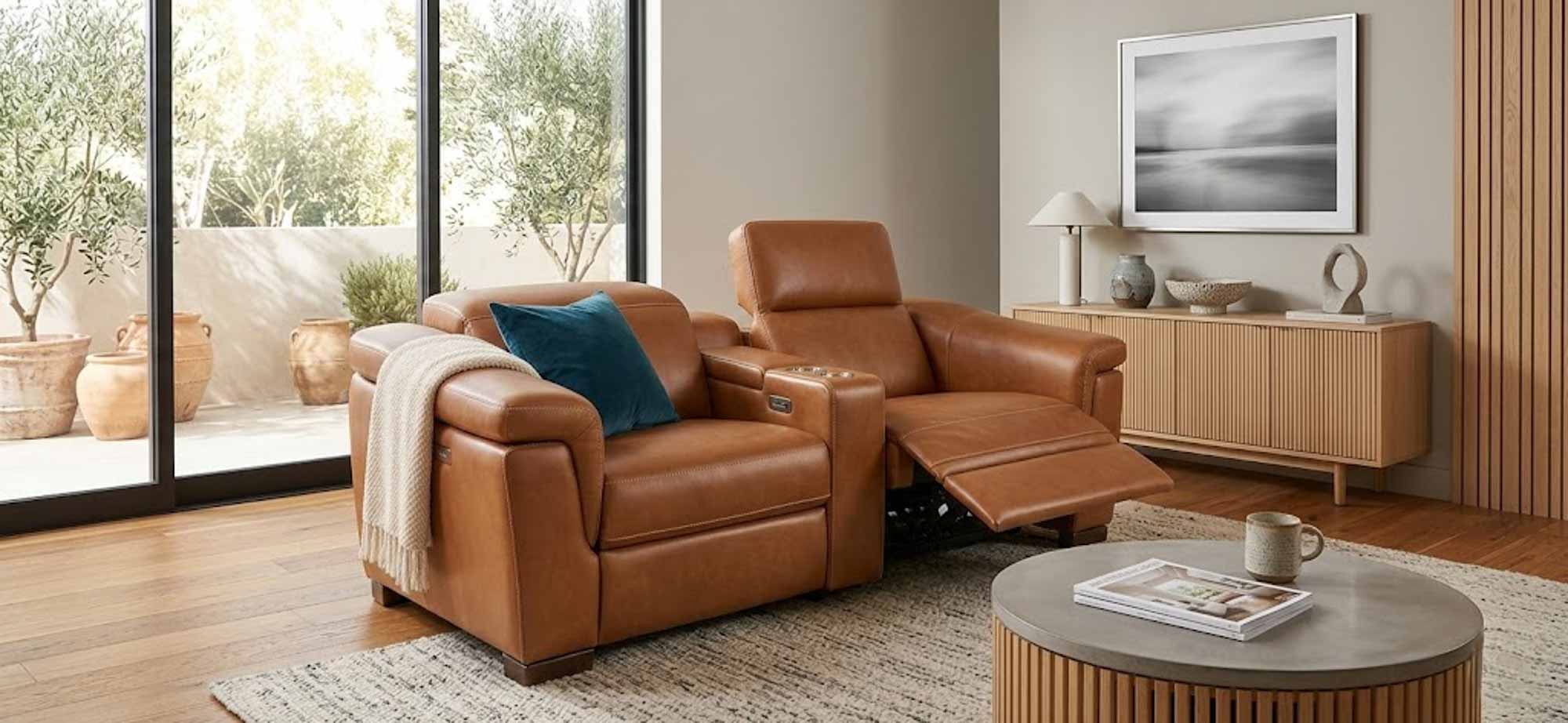 Ponza Power Reclining Loveseat Console With Articulating Headrests - Image 4