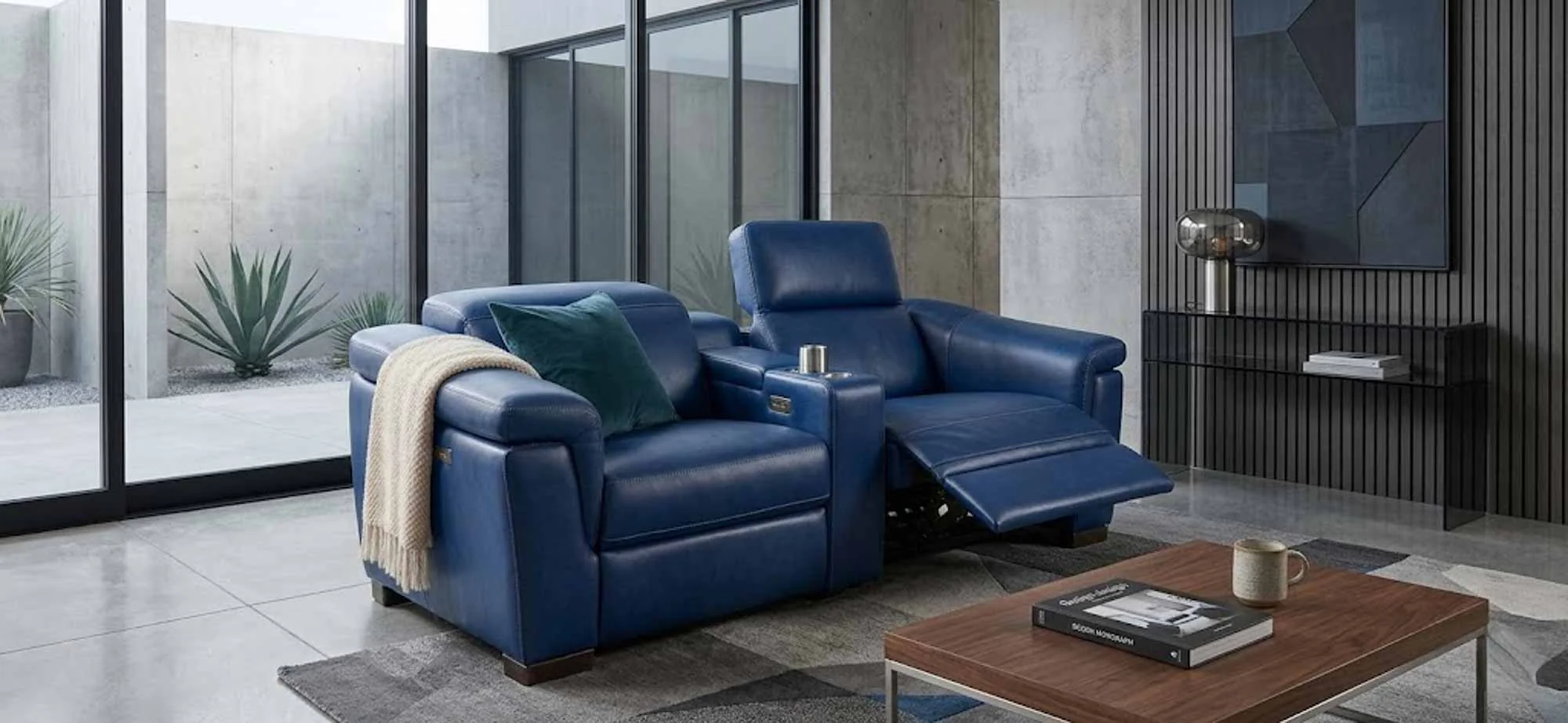 Ponza Power Reclining Loveseat Console With Articulating Headrests - Image 5