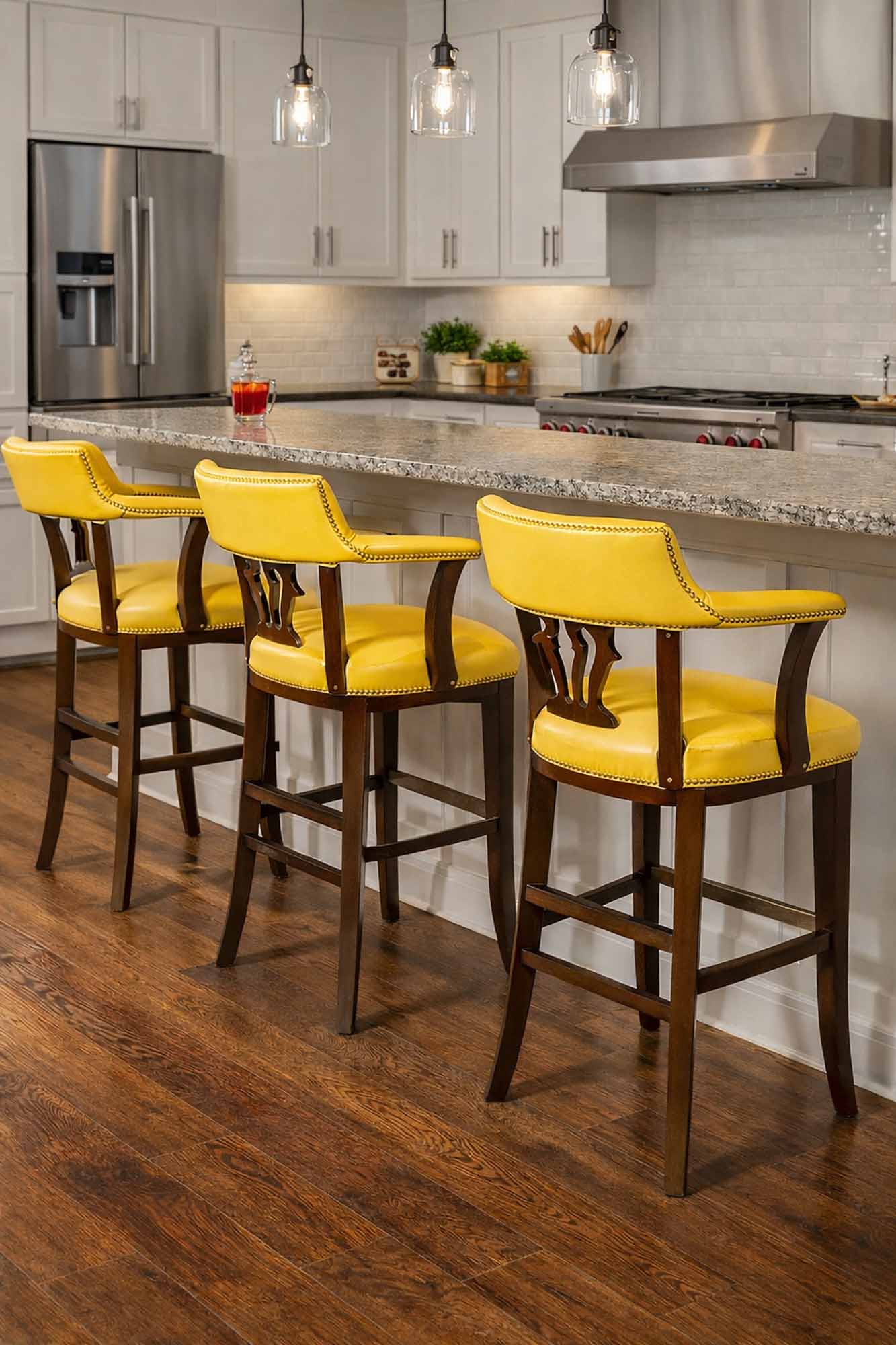 Powell Leather Bar Stool - Image 7
