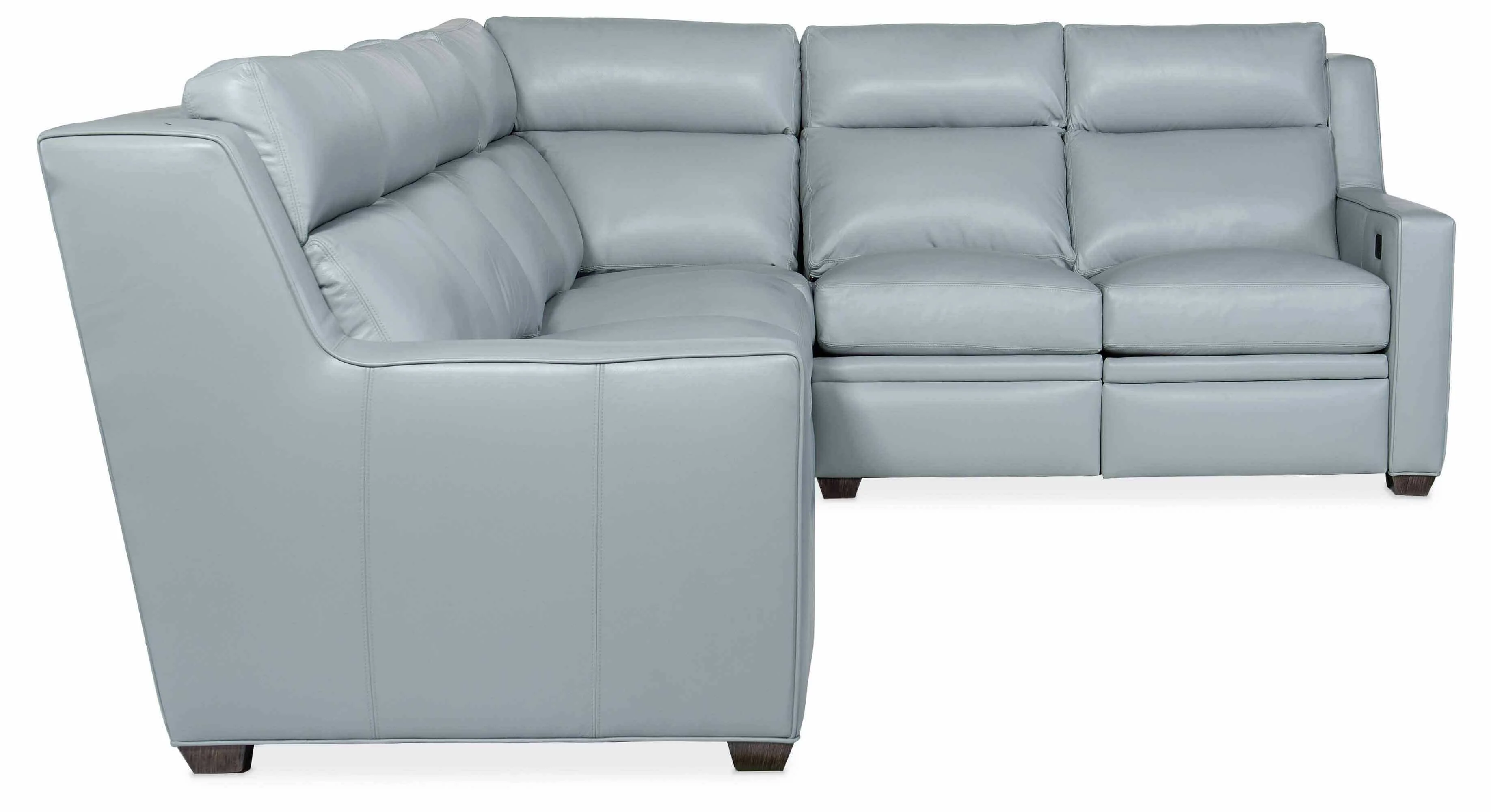 Raymond Leather Power Reclining Sectional With Articulating Headrest - Image 4