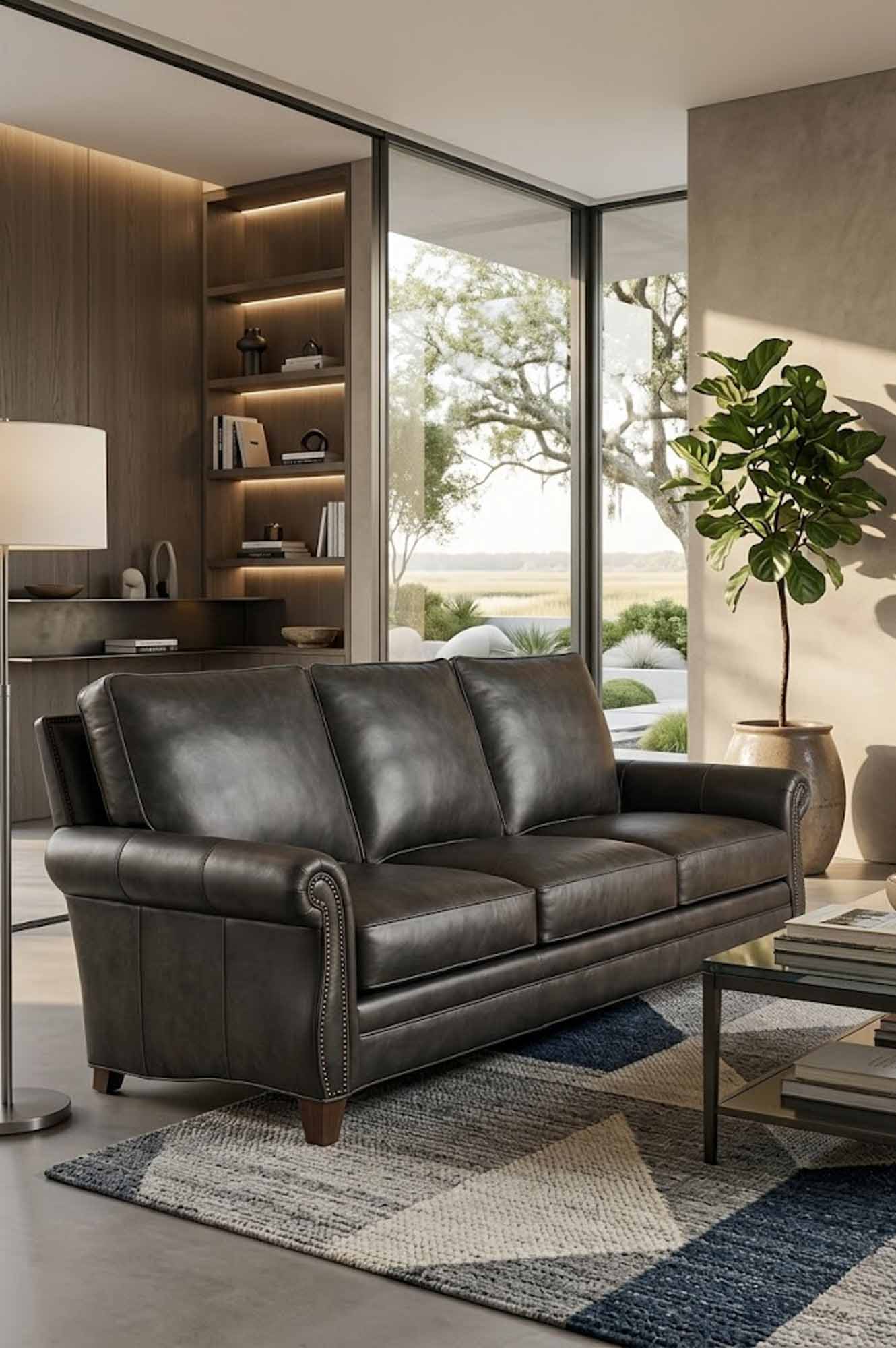 Reddish Leather Sofa - Image 14