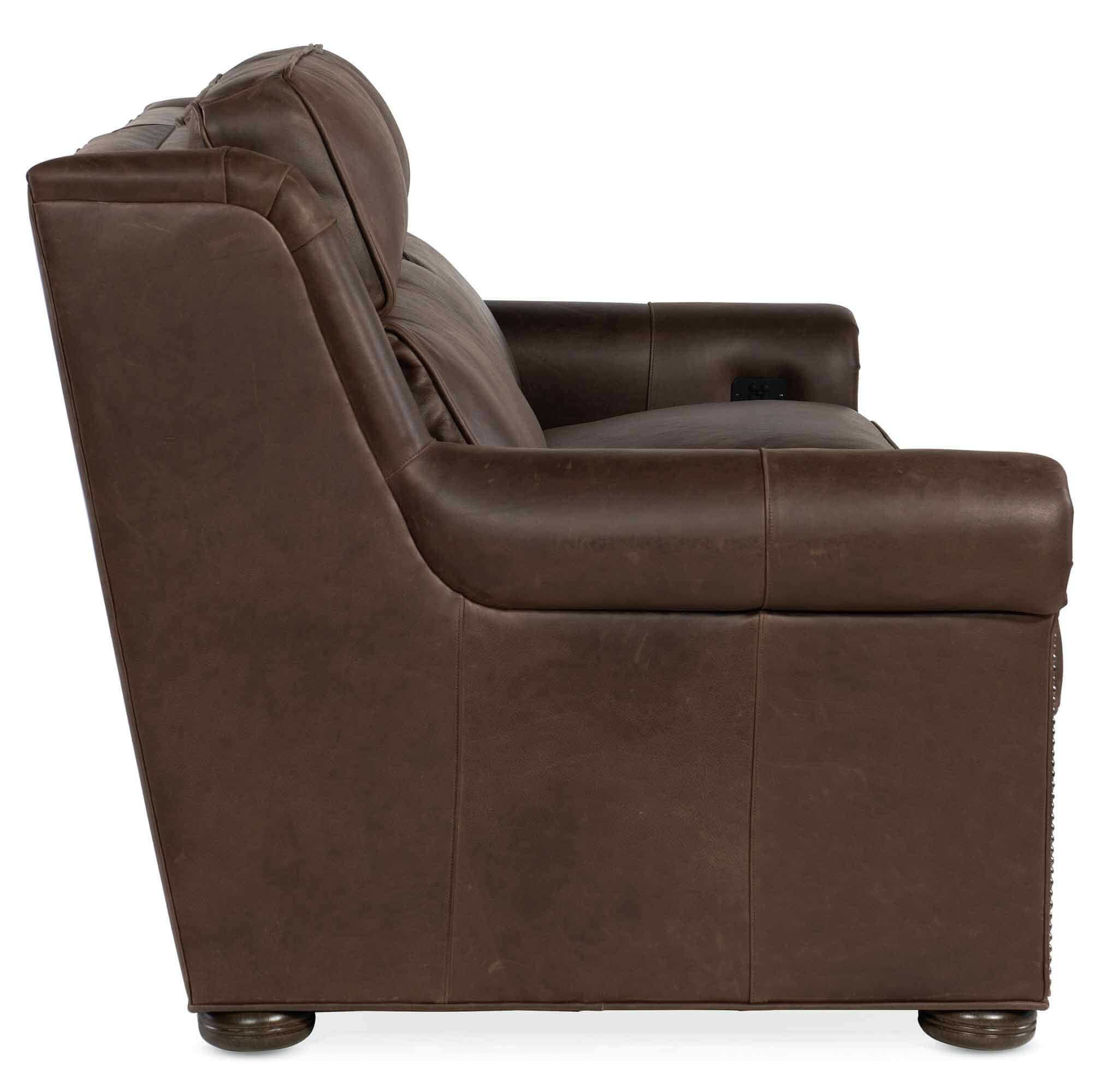 Reece Leather Power Reclining Loveseat With Articulating Headrest - Image 3