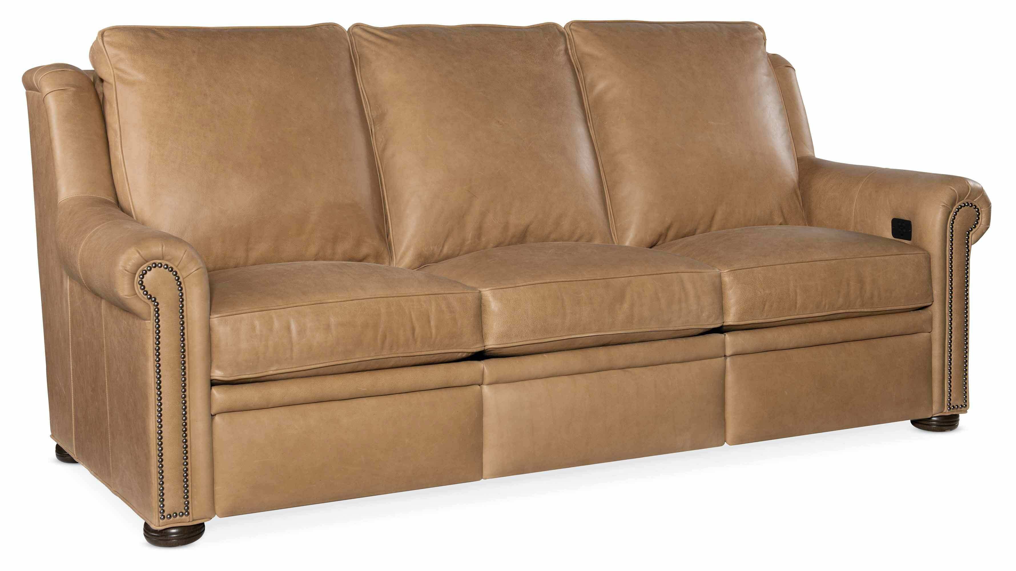 Reece Leather Power Reclining Sofa With Articulating Headrest