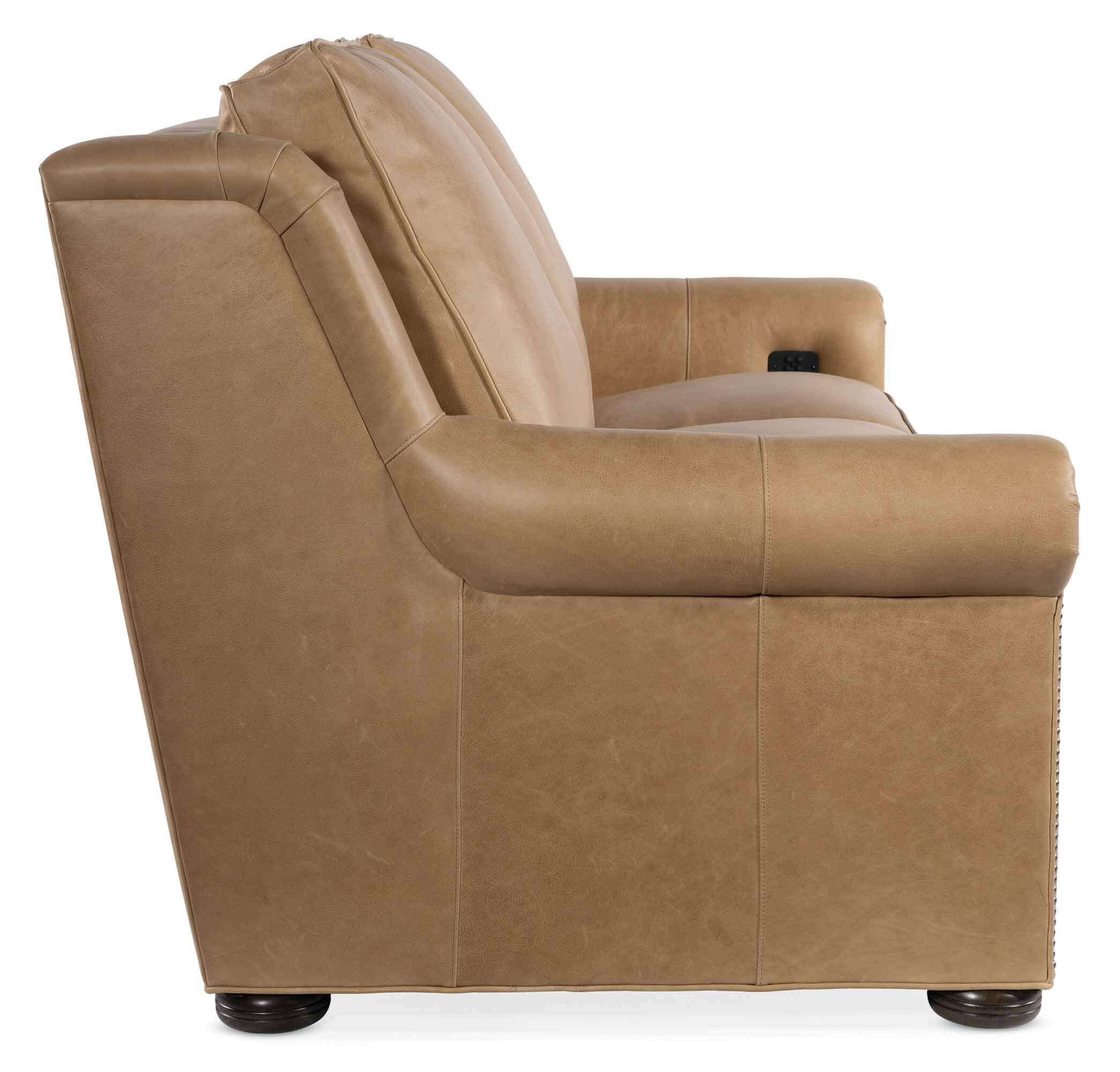 Reece Leather Power Reclining Sofa With Articulating Headrest - Image 3