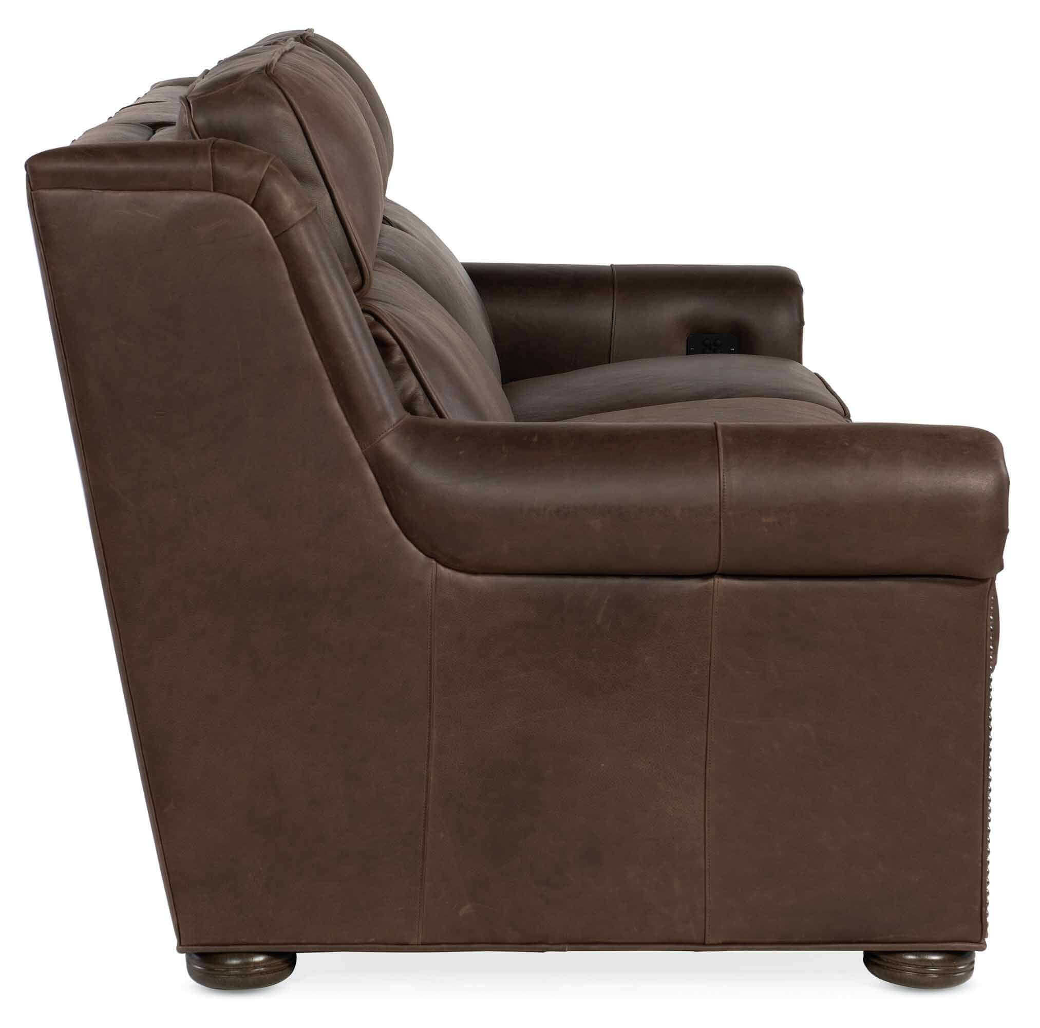 Reece Leather Power Reclining Sofa With Articulating Headrest - Image 8