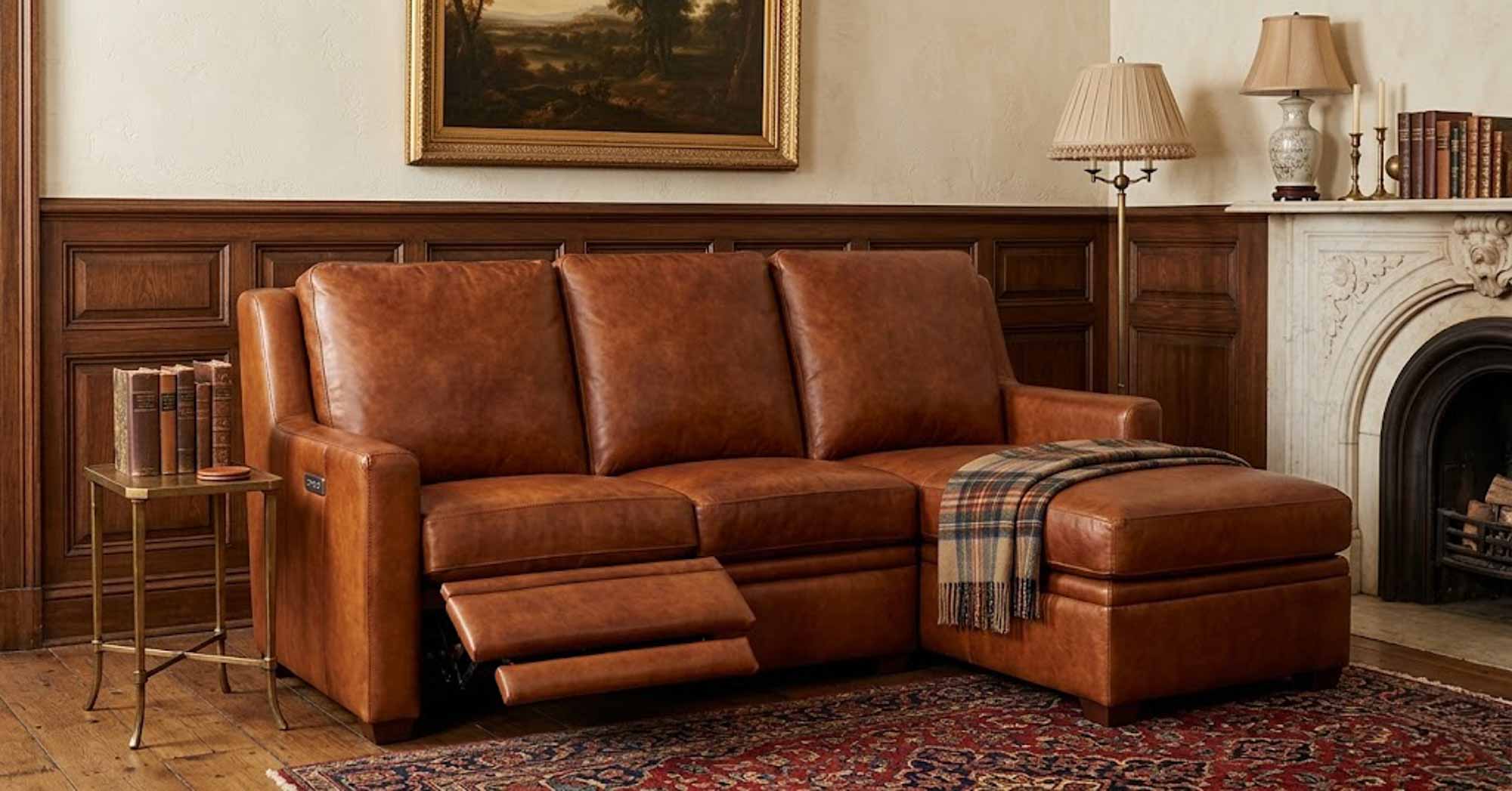 Revelin Leather Power Reclining Sofa With Articulating Headrest With Chaise - Image 9