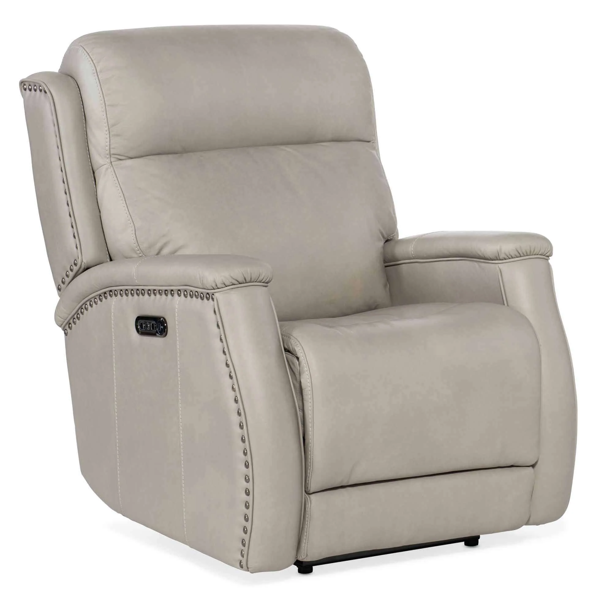 Rhea Leather Zero Gravity Power Recliner With Articulating Headrest In Grey