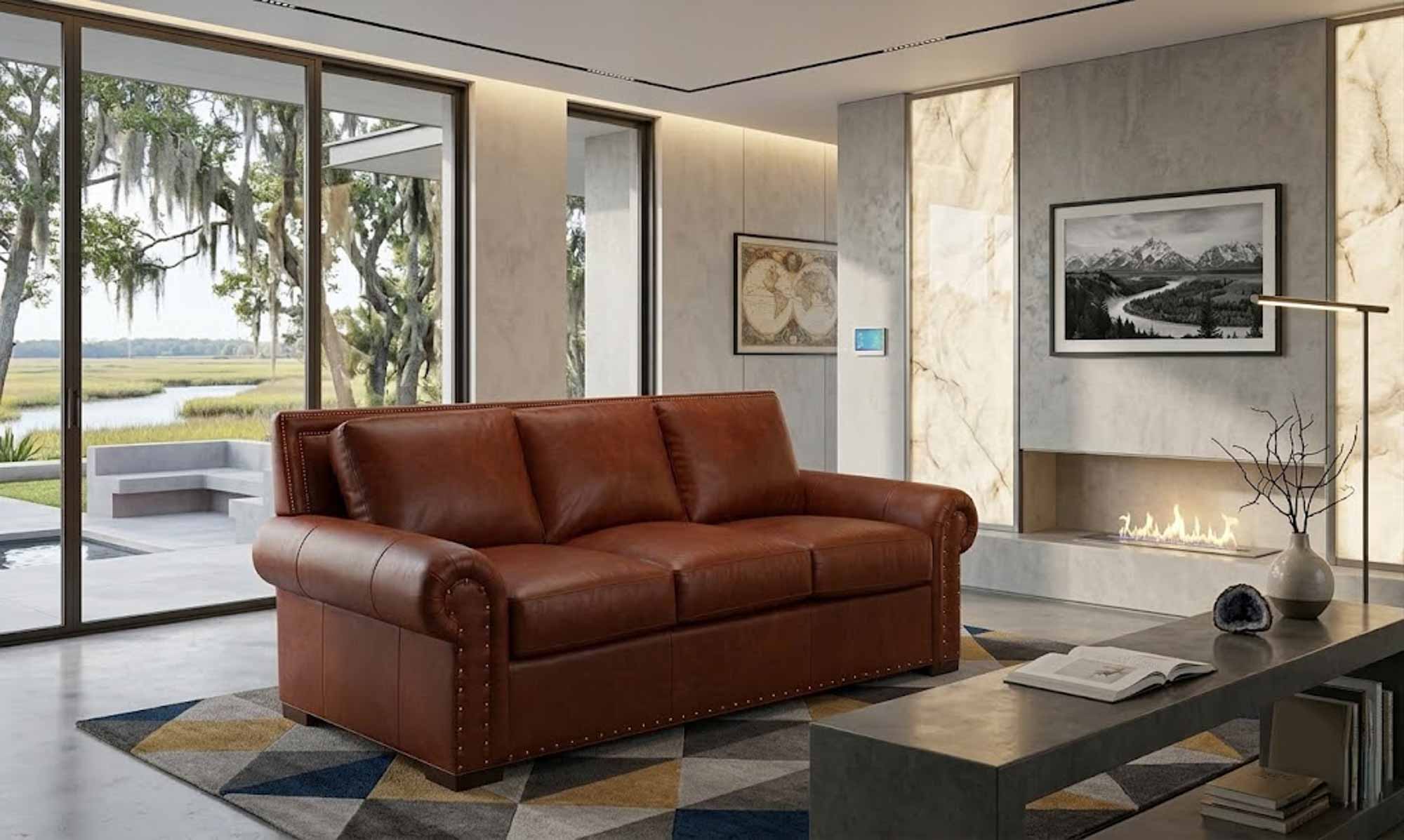 Rianne Leather Sofa - Image 4