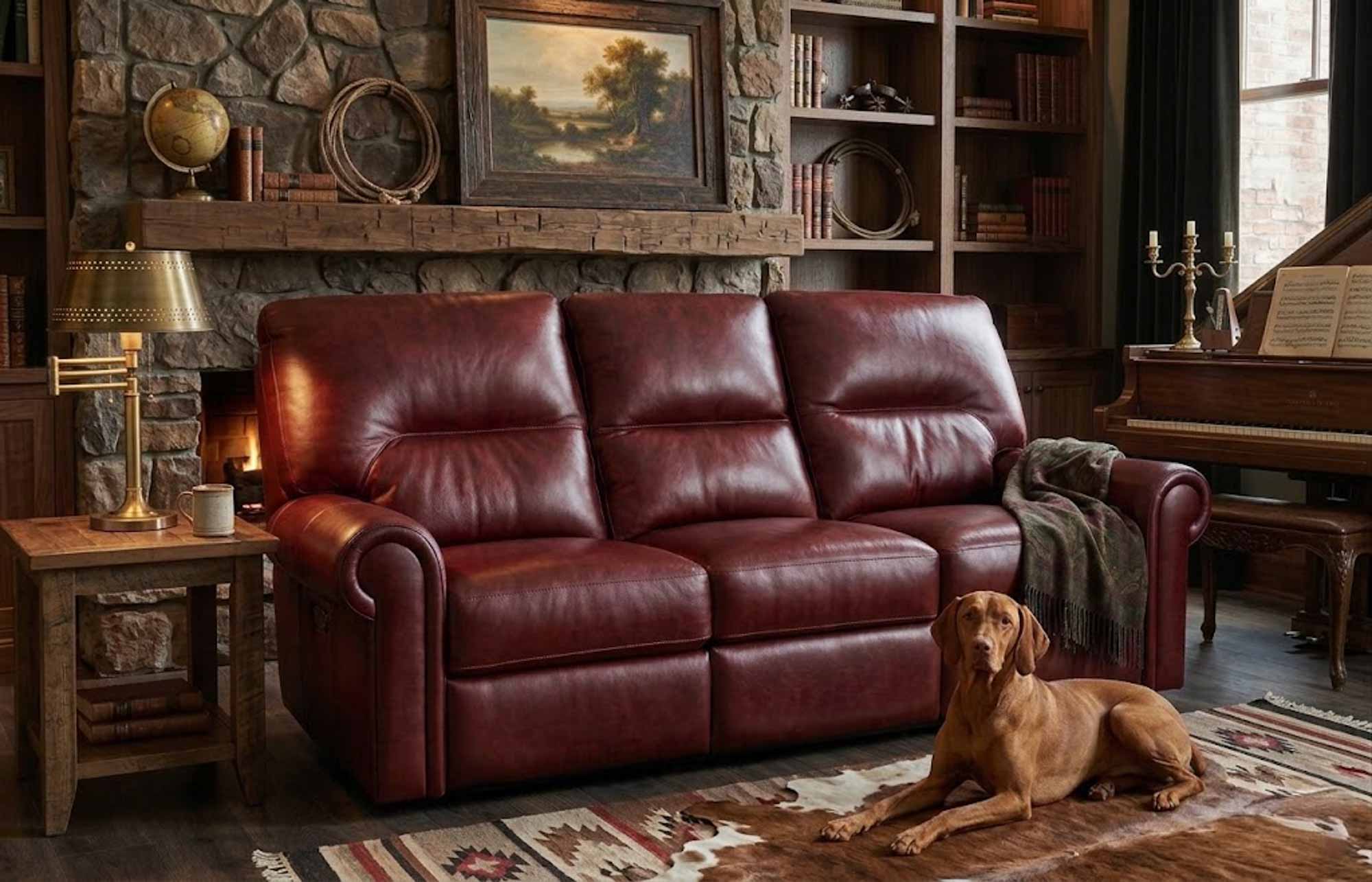 Riley Leather Reclining Loveseat - Image 4