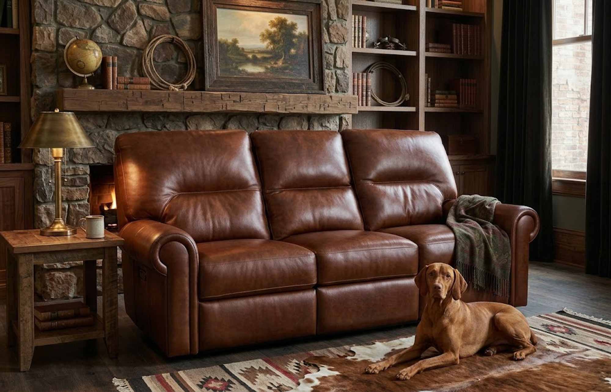 Riley Leather Reclining Loveseat - Image 5
