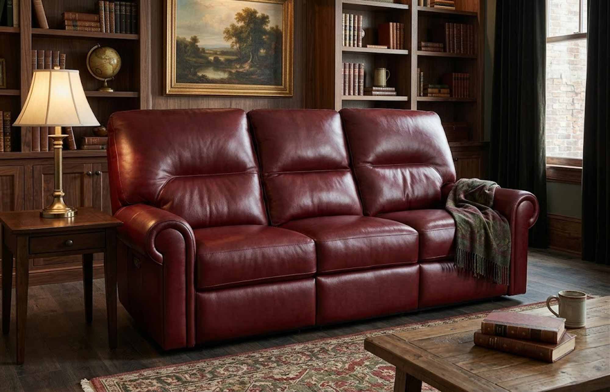 Riley Leather Reclining Loveseat - Image 6