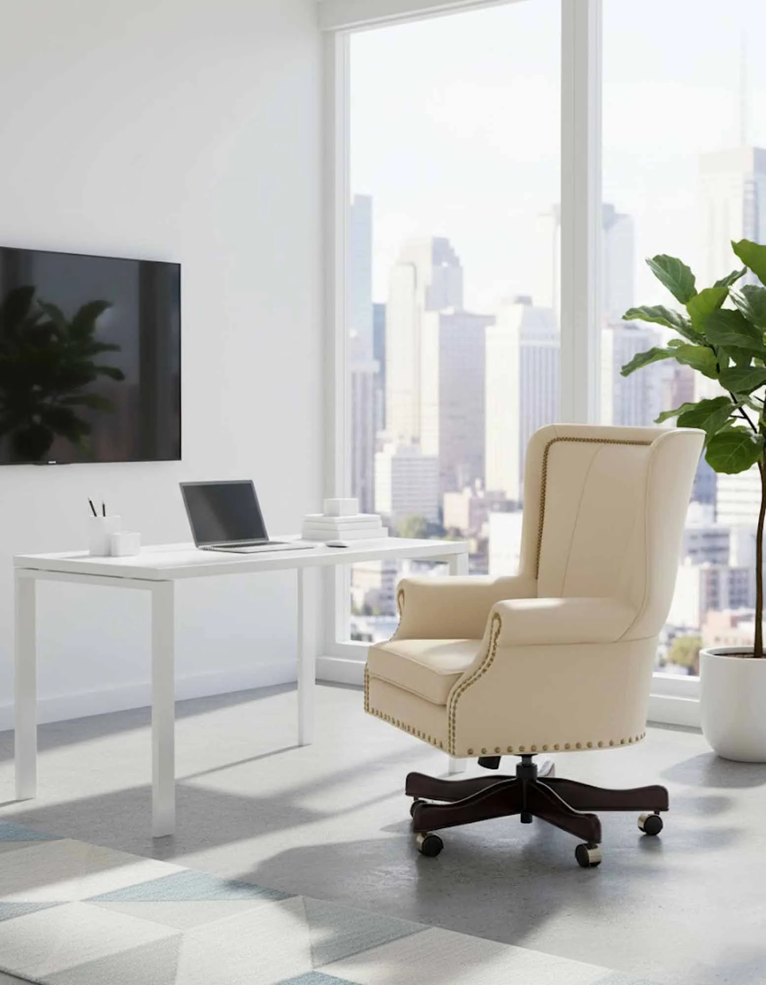 Robertson Leather Swivel Tilt Chair - Image 2
