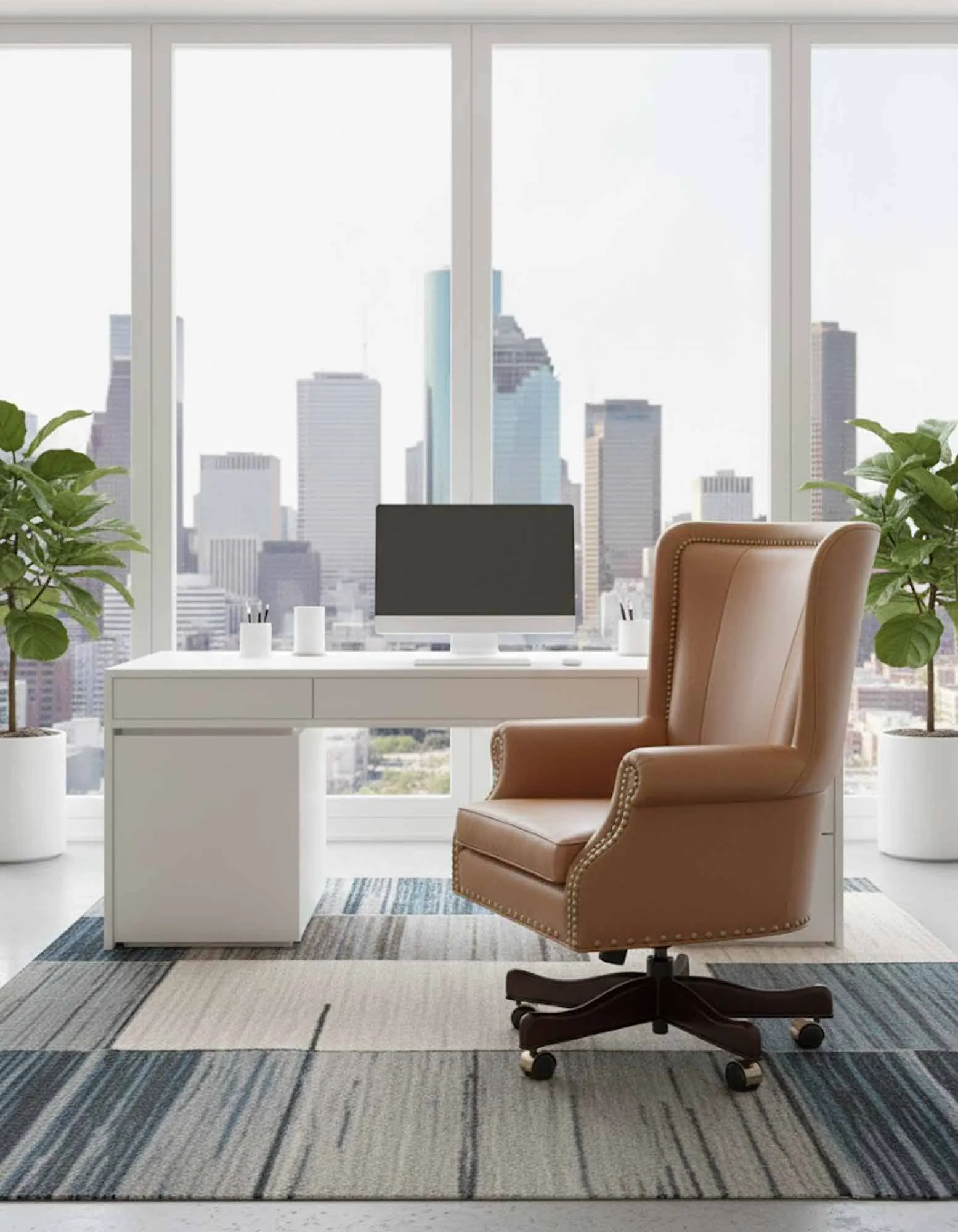 Robertson Leather Swivel Tilt Chair - Image 4