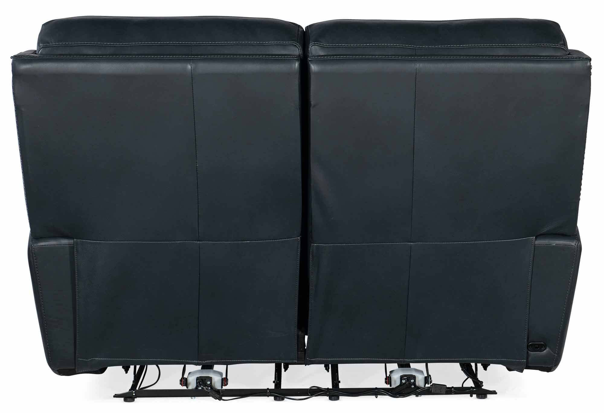 Ruthe Leather Zero Gravity Power Reclining Loveseat With Articulating Headrest In Blue - Image 3