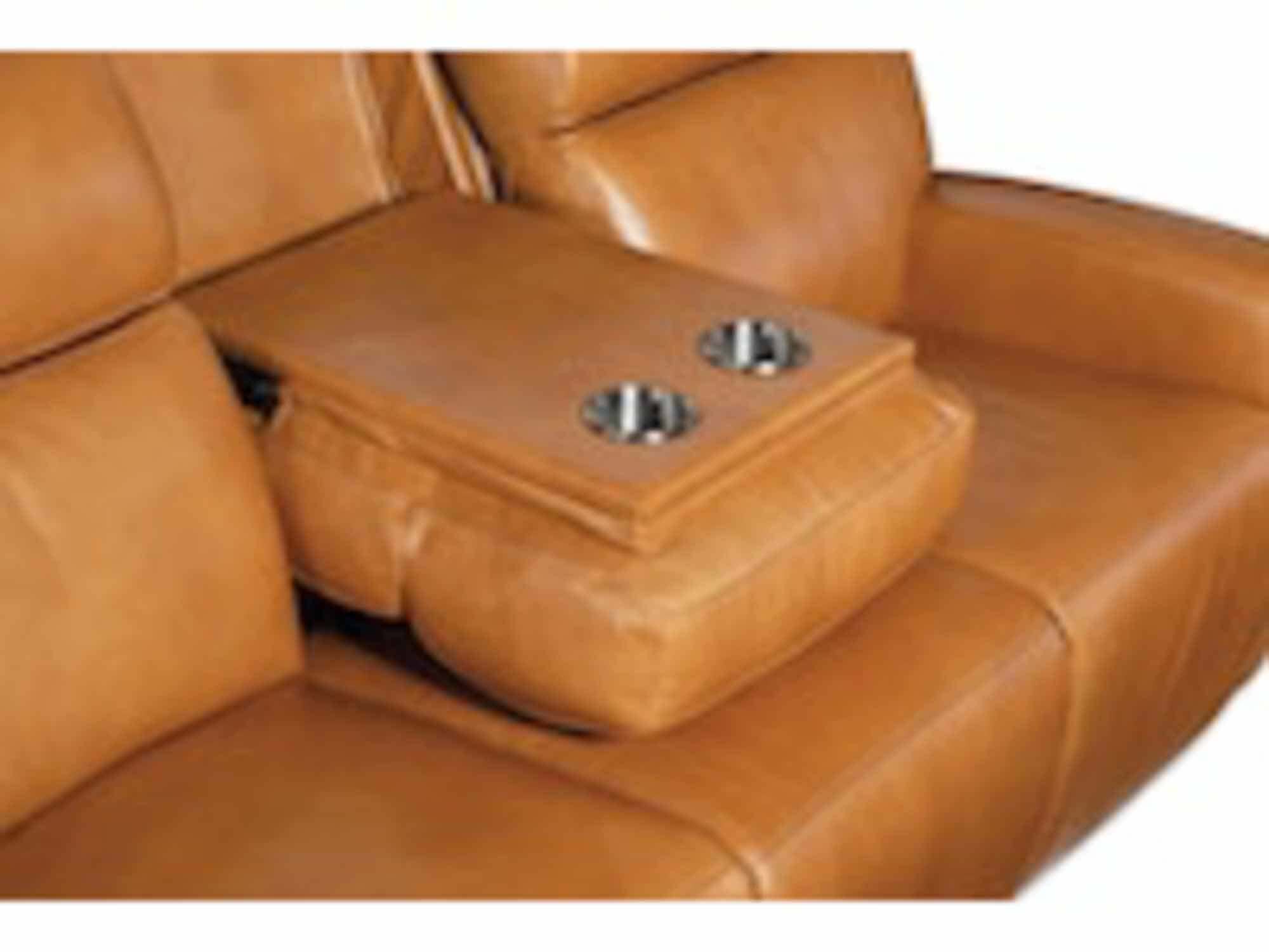 Ruthe Leather Zero Gravity Power Reclining Sofa With Articulating Headrest In Blue - Image 5