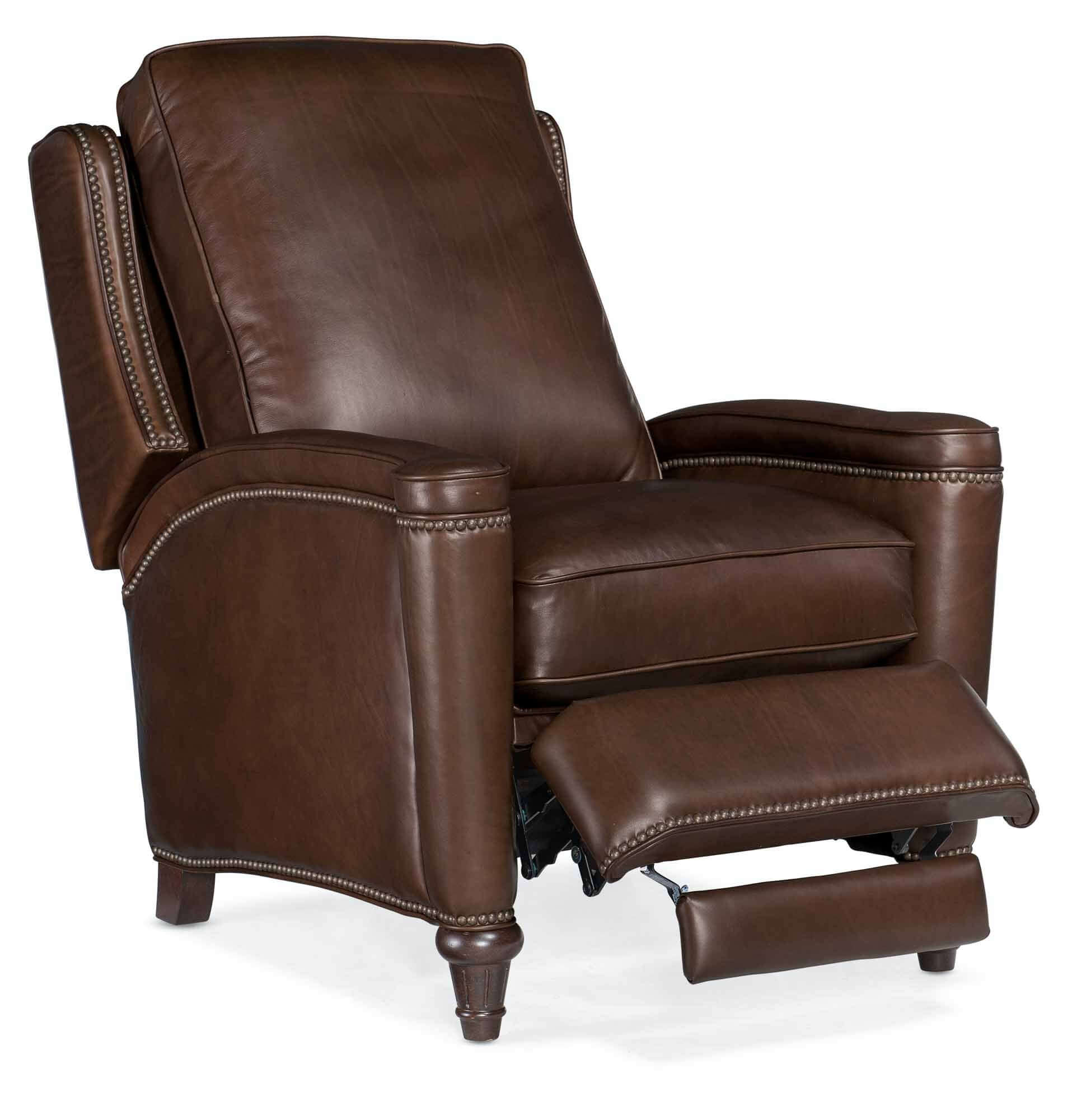 Rylea Leather Recliner In Dark Brown - Image 4