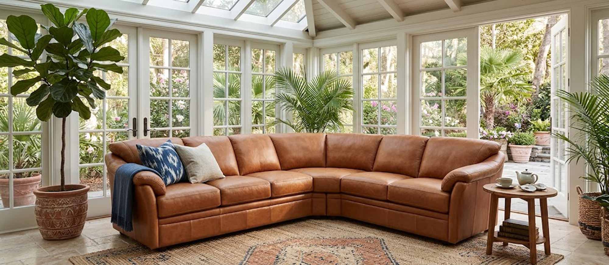 Salerno Leather Sectional - Image 5